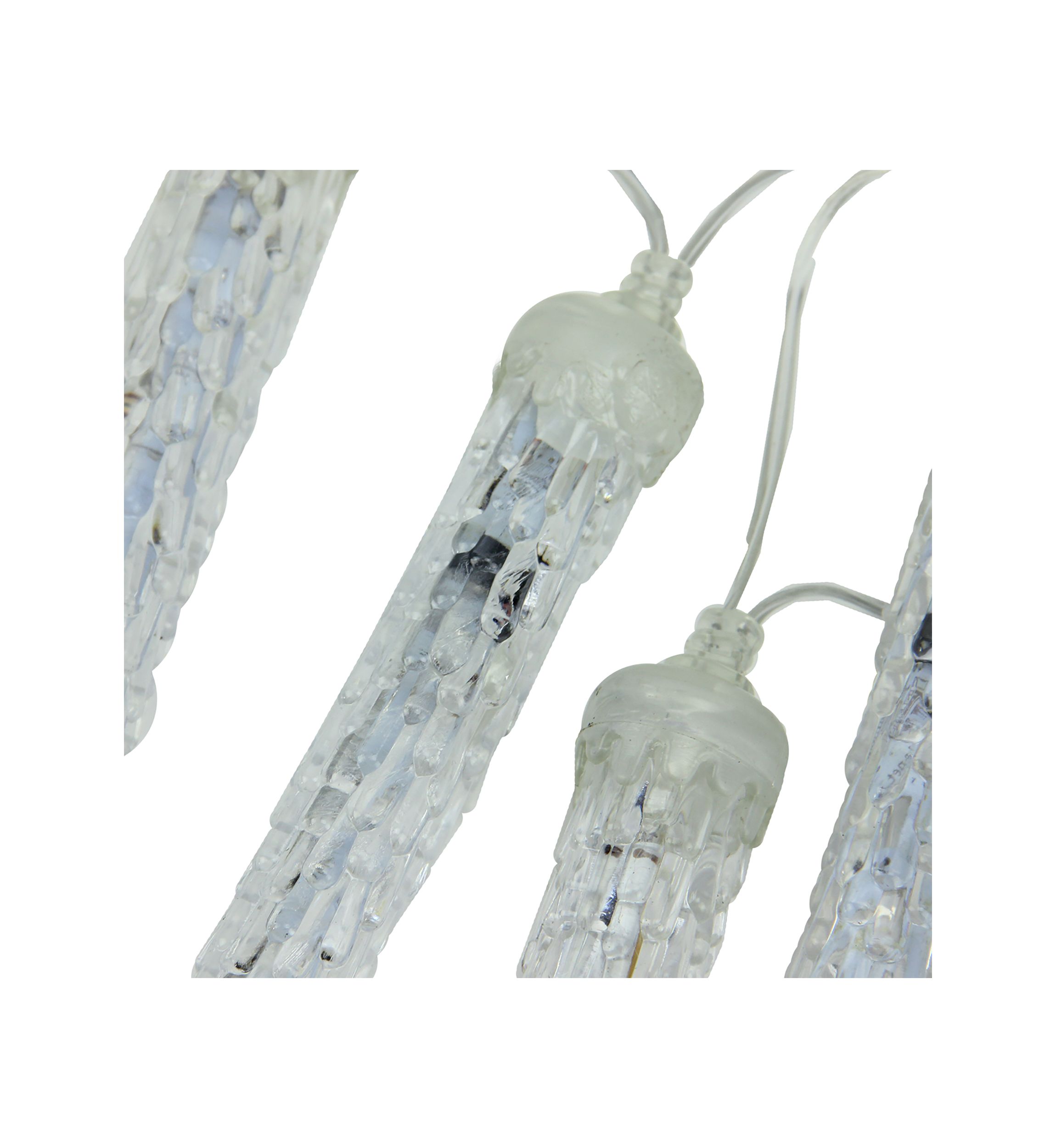 16ct Transparent Dripping Icicles Snowfall Christmas Light Tubes - 14.25 ft Clear Wire