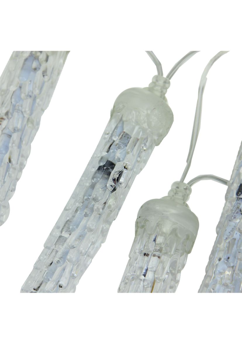 16ct Transparent Dripping Icicles Snowfall Christmas Light Tubes - 14.25 ft Clear Wire