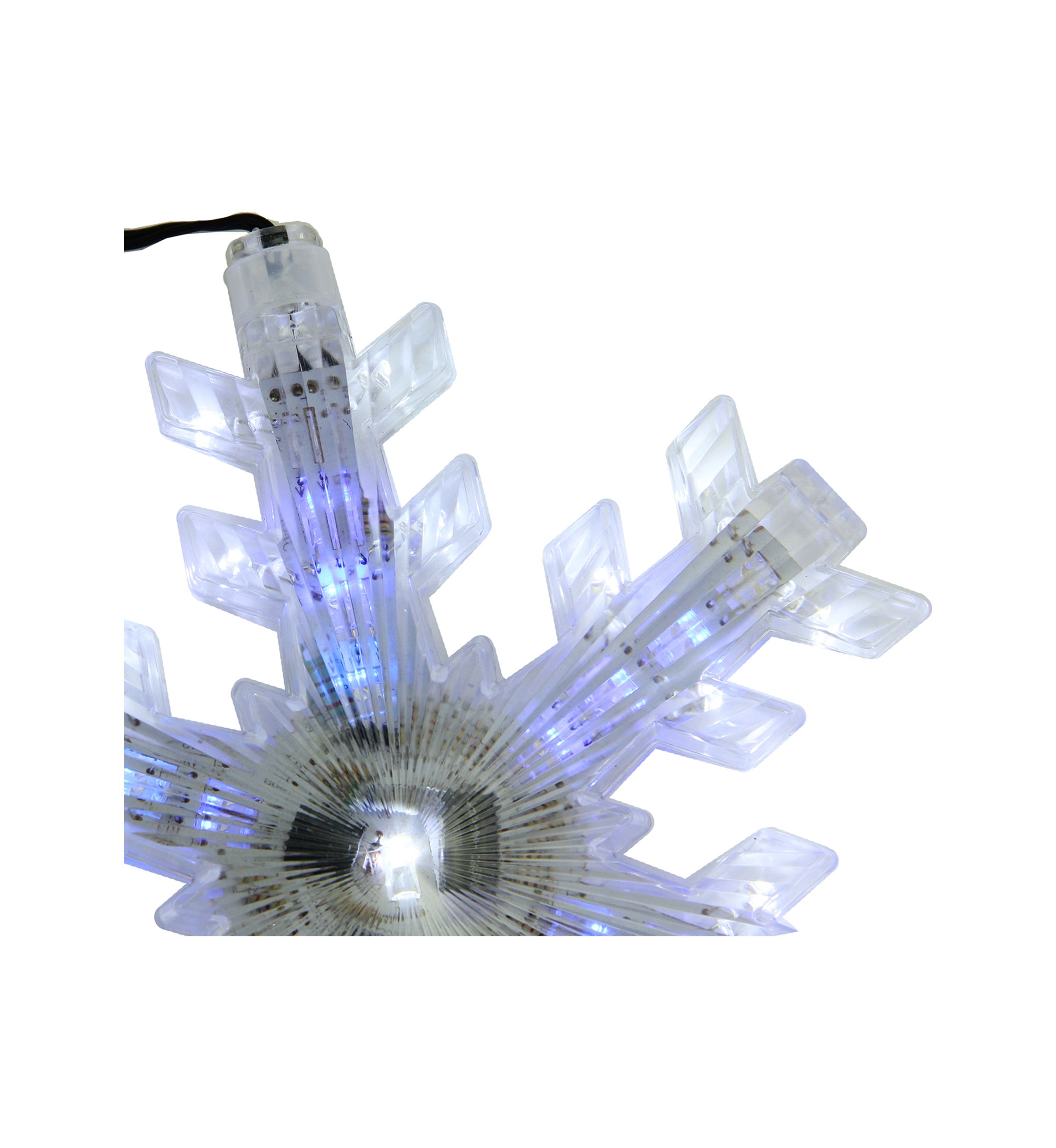 Set of 3 Cascading White and Blue Snowfall LED Snowflake Christmas Lights 25Inch