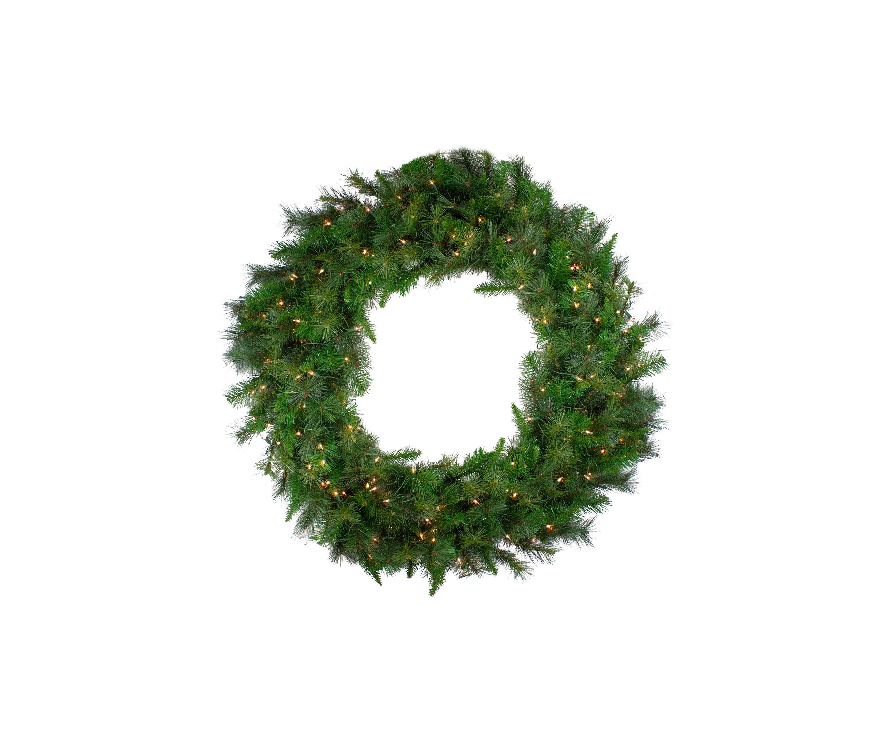 Pre-Lit Canyon Pine Artificial Christmas Wreath - 60-Inch  Clear Lights