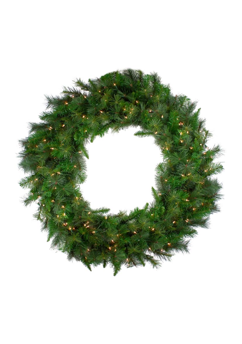 Pre-Lit Canyon Pine Artificial Christmas Wreath - 60-Inch  Clear Lights