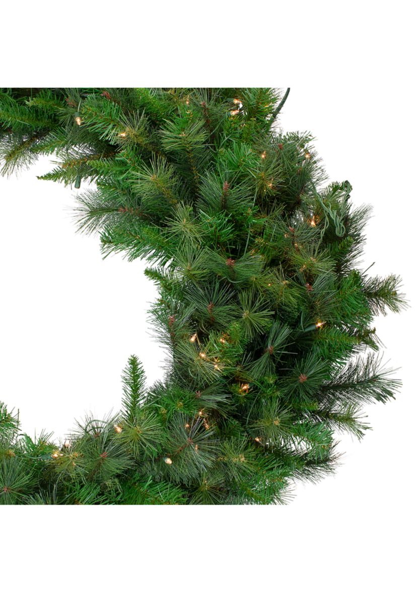 Pre-Lit Canyon Pine Artificial Christmas Wreath - 60-Inch  Clear Lights