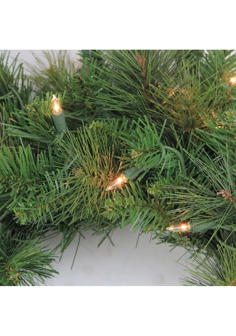 Pre-Lit Canyon Pine Artificial Christmas Wreath - 60-Inch  Clear Lights