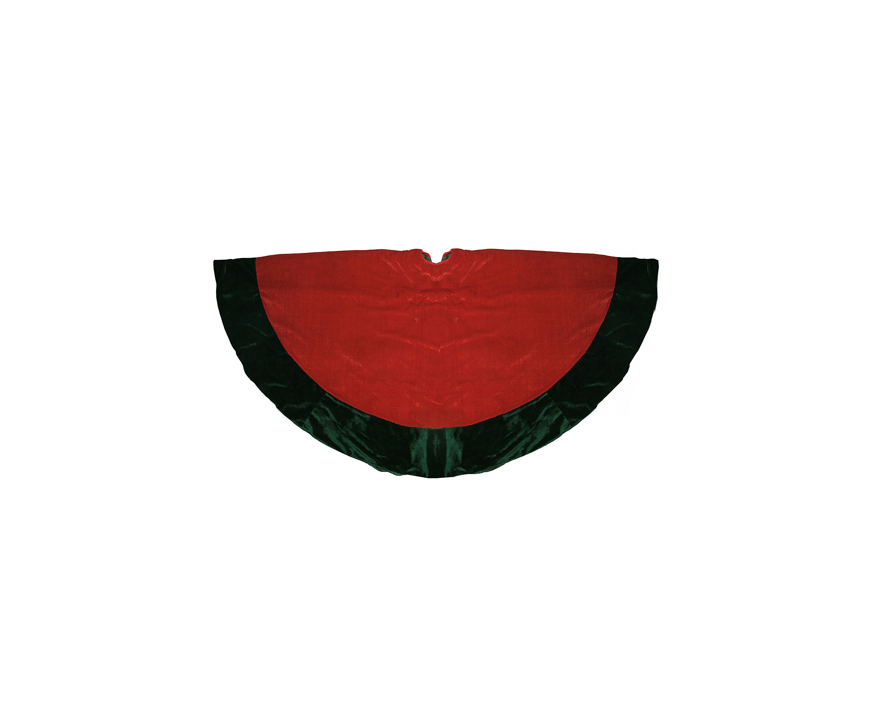 60Inch Red and Green Traditional Christmas Tree Skirt