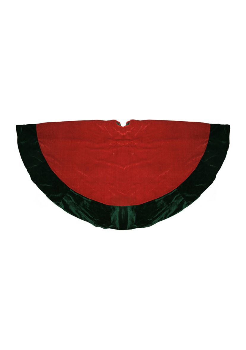 60Inch Red and Green Traditional Christmas Tree Skirt