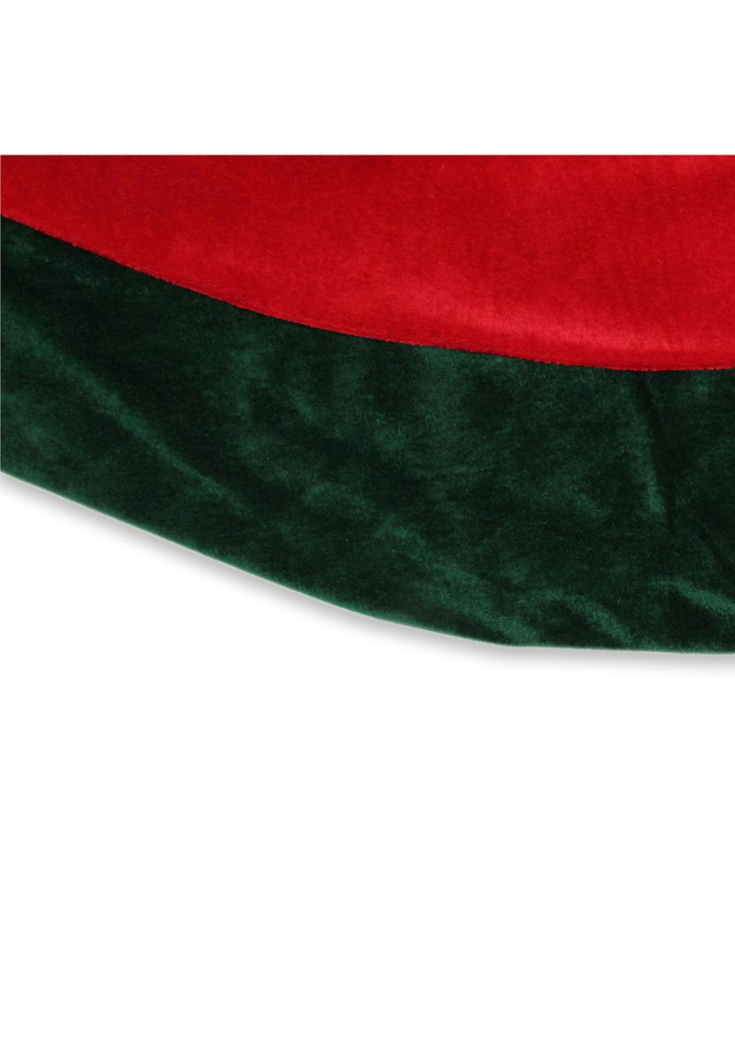 60Inch Red and Green Traditional Christmas Tree Skirt