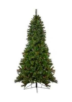 Northlight 7.5' Pre-Lit Slim Canyon Pine Half Wall Artificial Christmas Tree - Clear Lights, Green -  0715833047558