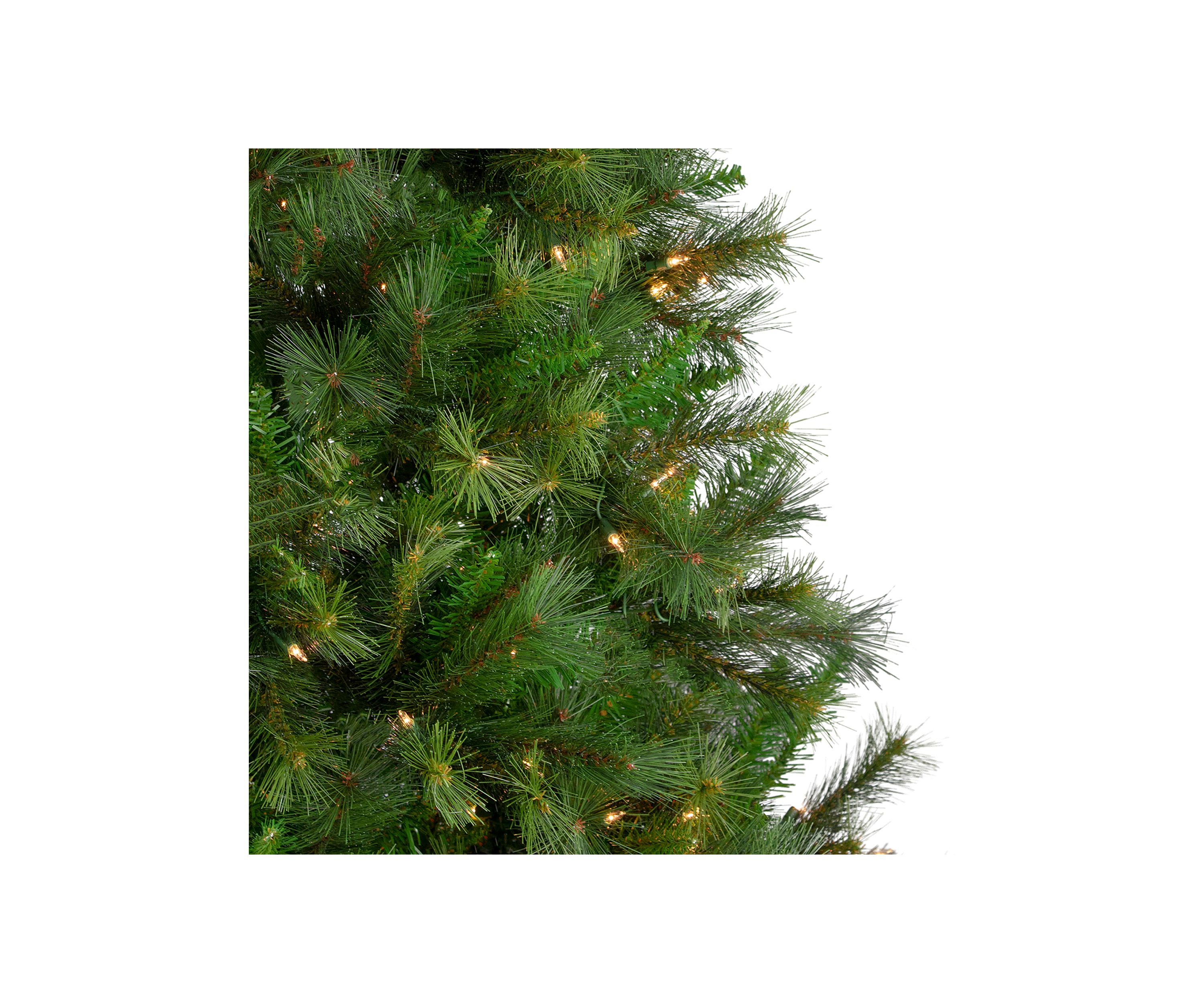 7.5 Pre-Lit Slim Canyon Pine Half Wall Artificial Christmas Tree - Clear Lights