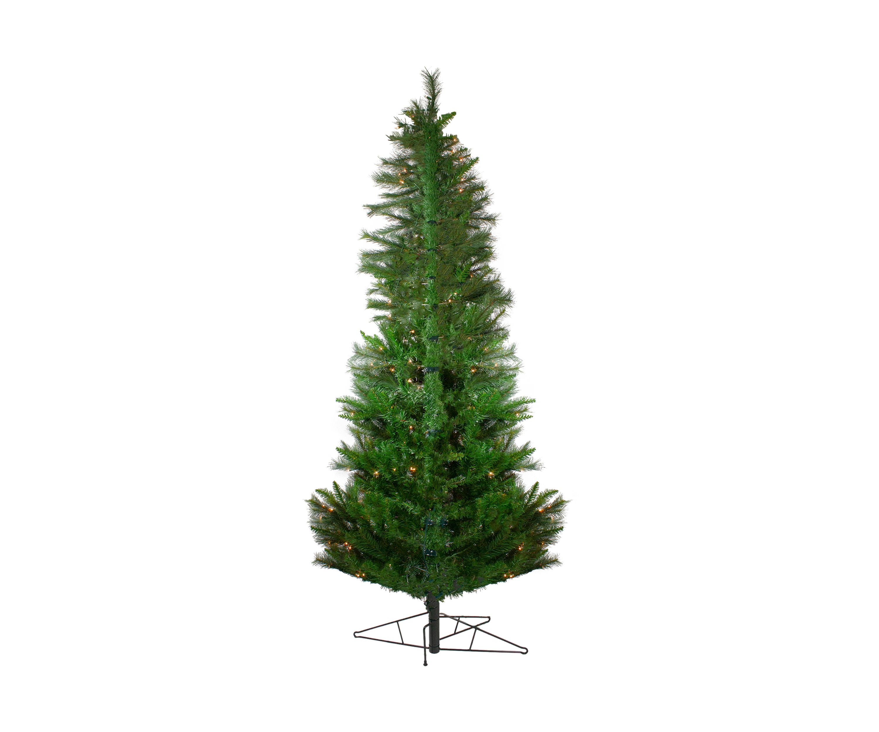 7.5 Pre-Lit Slim Canyon Pine Half Wall Artificial Christmas Tree - Clear Lights