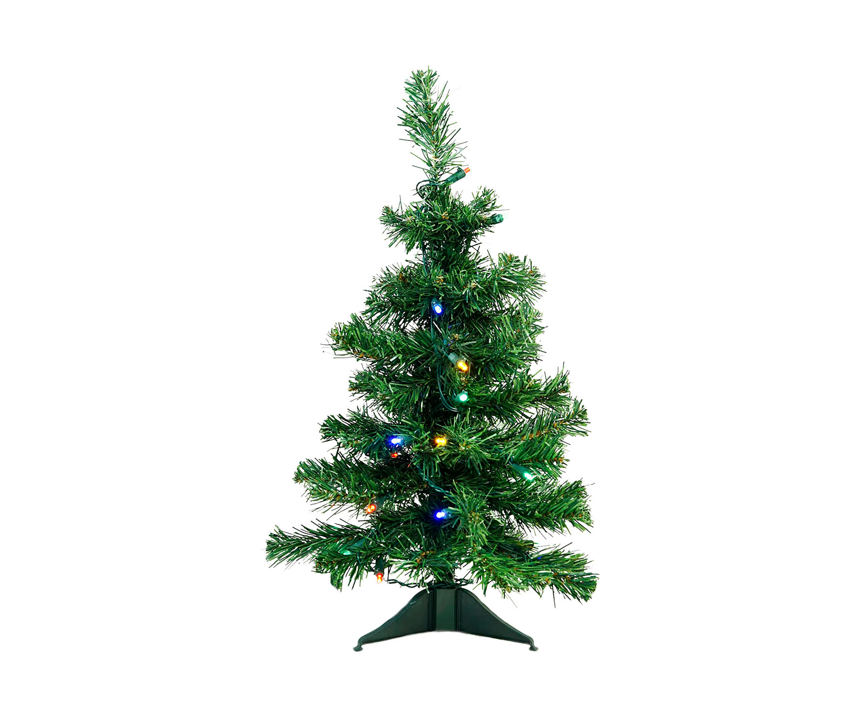 2 Pre-Lit Medium Mixed Classic Pine Artificial Christmas Tree - Multicolor LED Lights