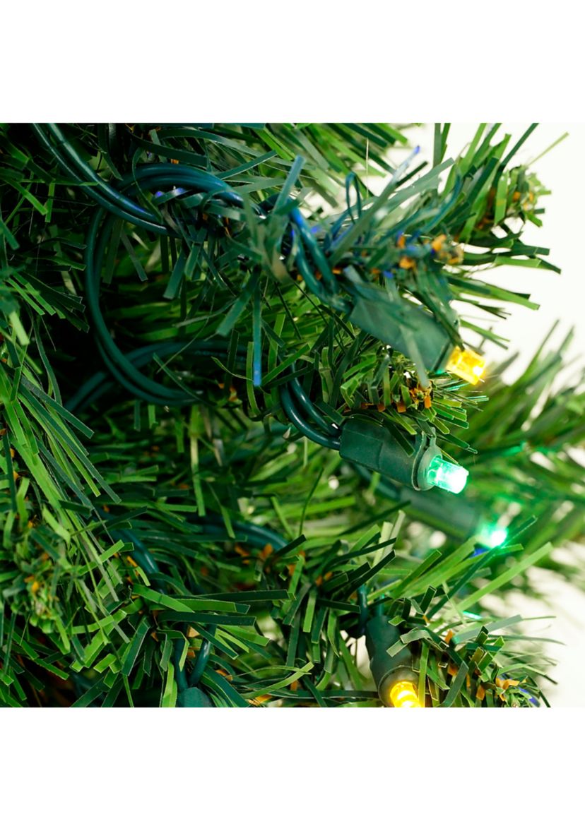 2 Pre-Lit Medium Mixed Classic Pine Artificial Christmas Tree - Multicolor LED Lights