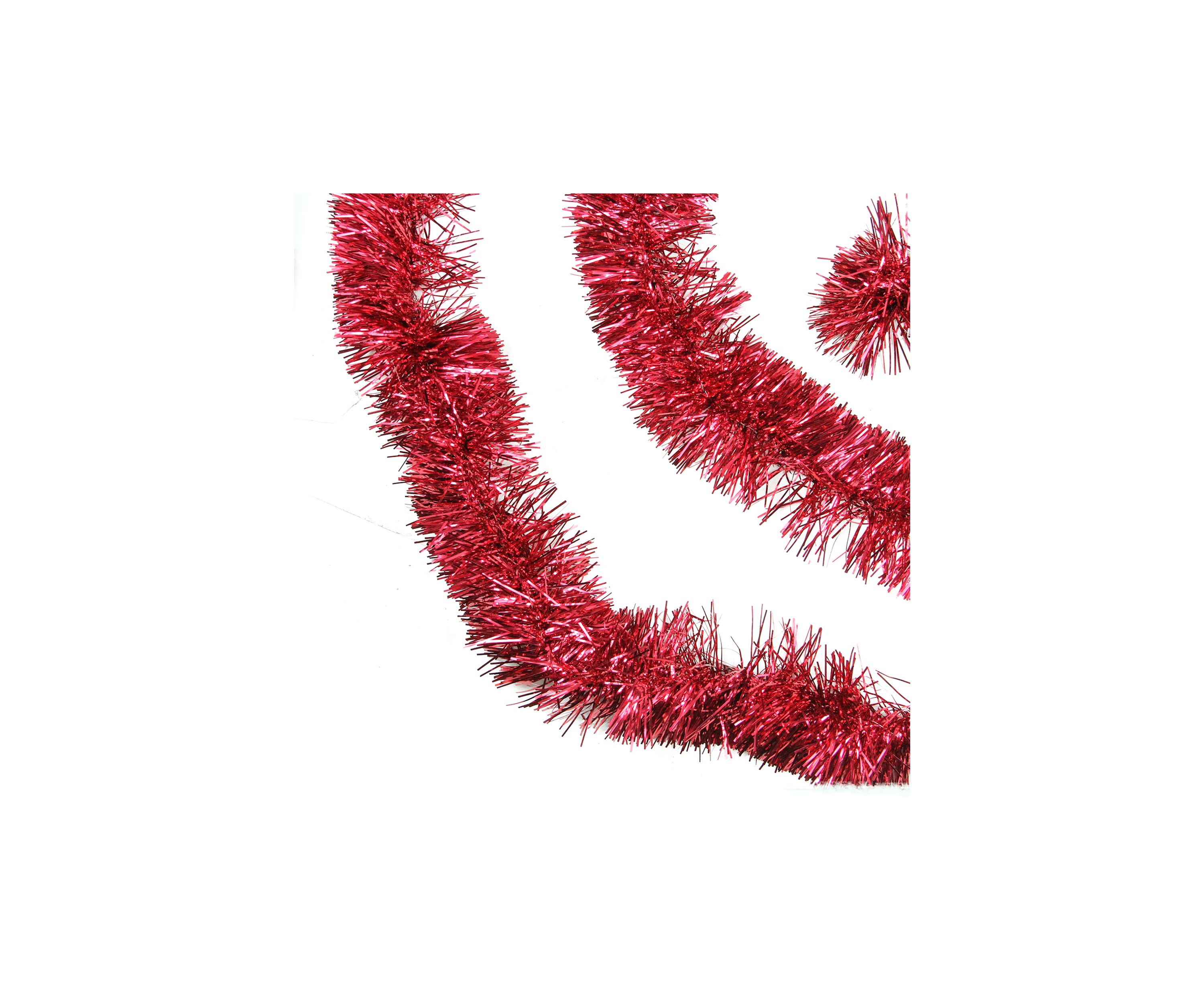 50 Traditional Shiny Red 6 Ply Christmas Foil Tinsel Garland - Unlit