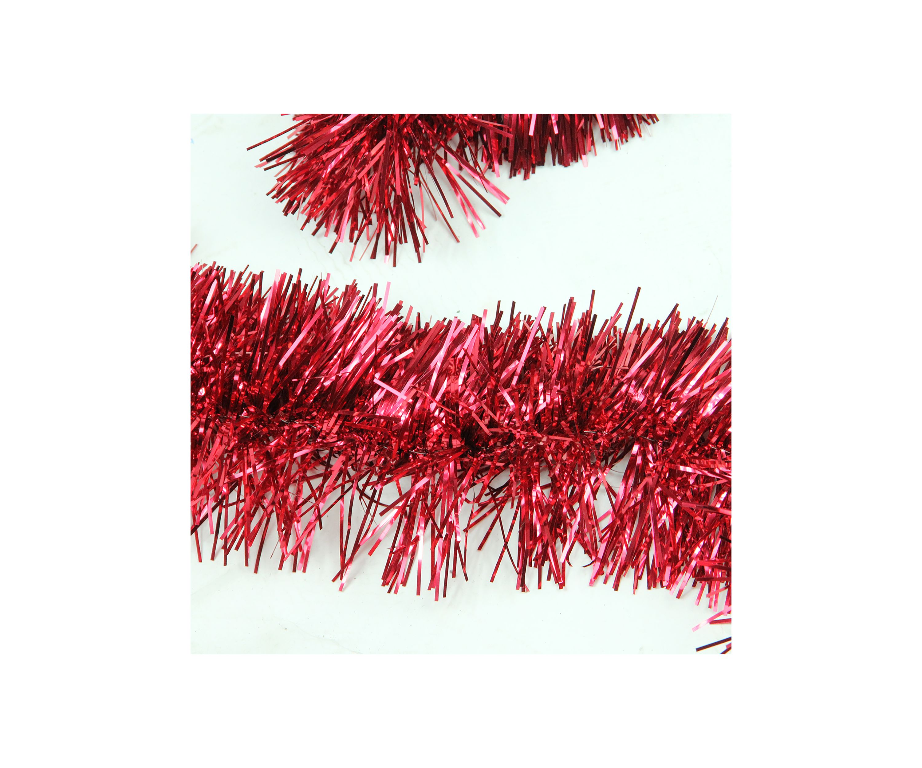 50 Traditional Shiny Red 6 Ply Christmas Foil Tinsel Garland - Unlit