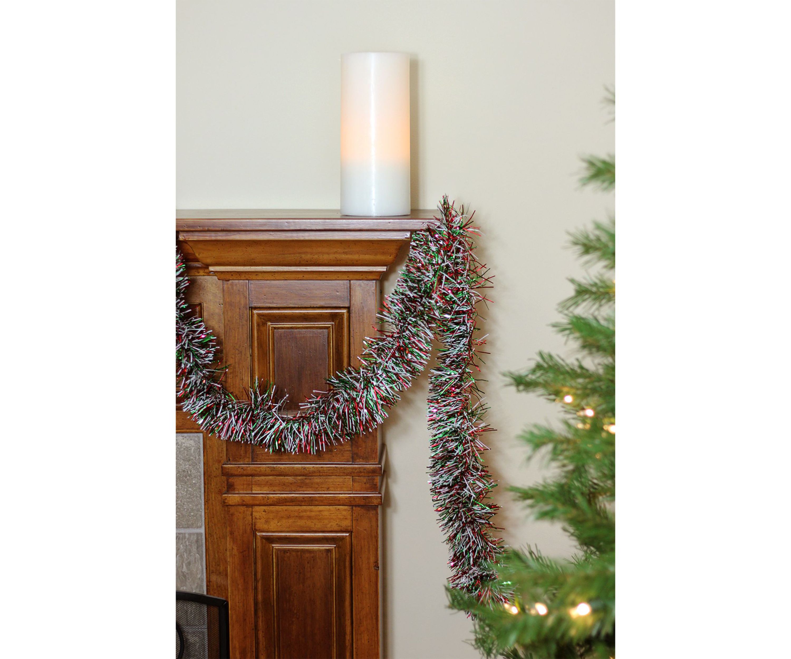 50 x 4Inch Red and Green Artificial Christmas Garland - Unlit