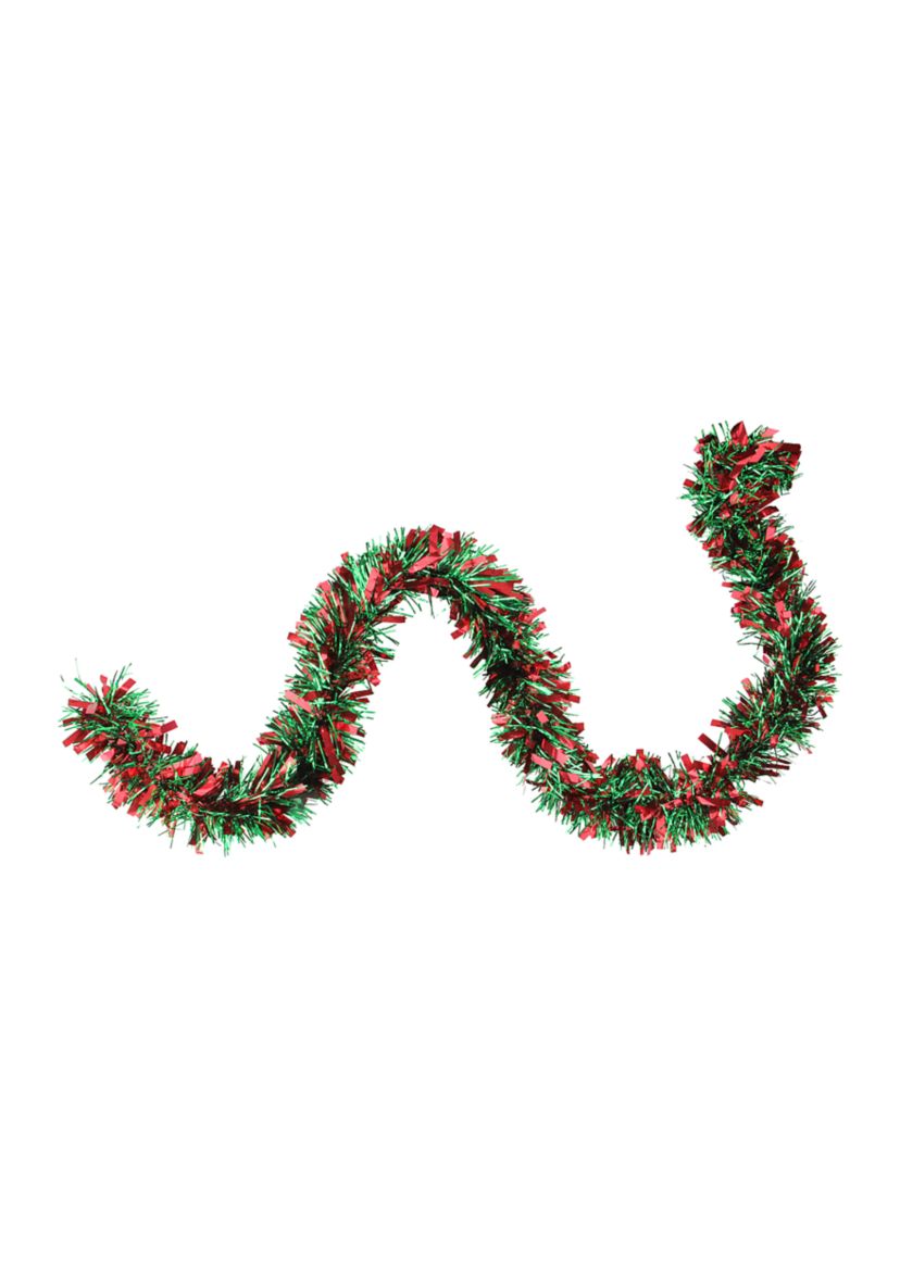 50 x 3Inch Red and Green Wide Cut 6-Ply Artificial Christmas Garland - Unlit
