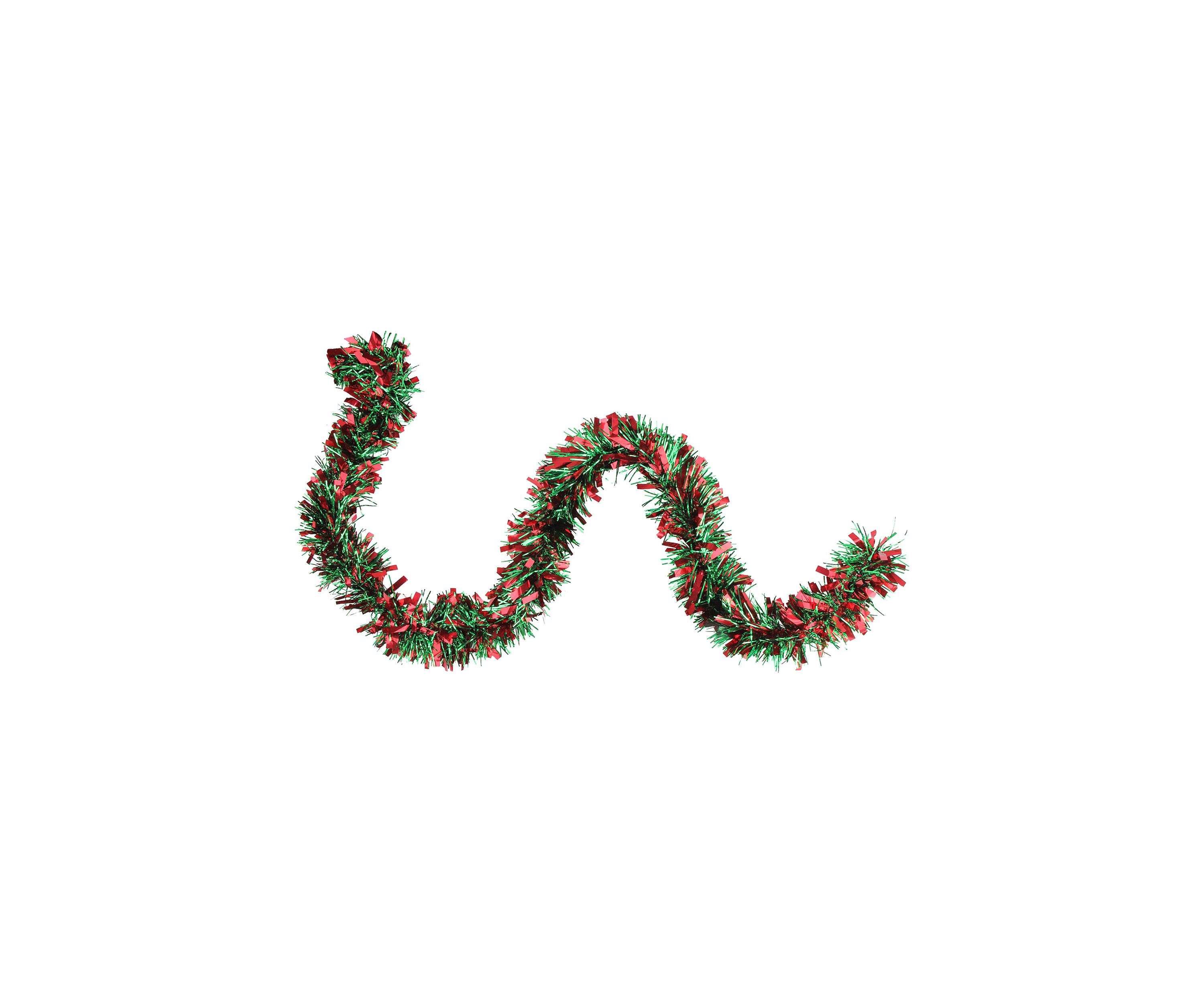 50 x 3Inch Red and Green Wide Cut 6-Ply Artificial Christmas Garland - Unlit