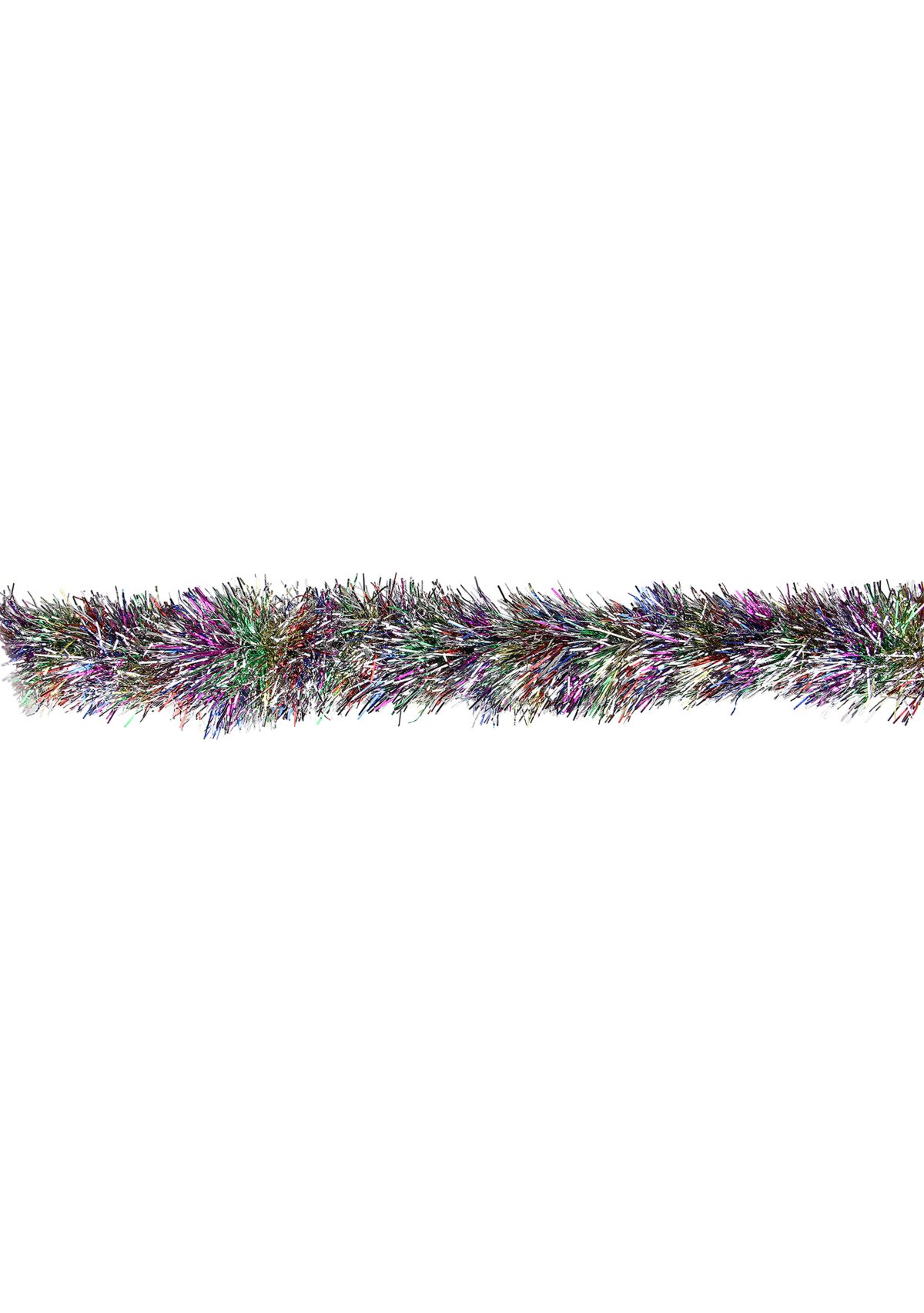 50 x 3Inch Silver Tinsel Rainbow Artificial Christmas Garland - Unlit
