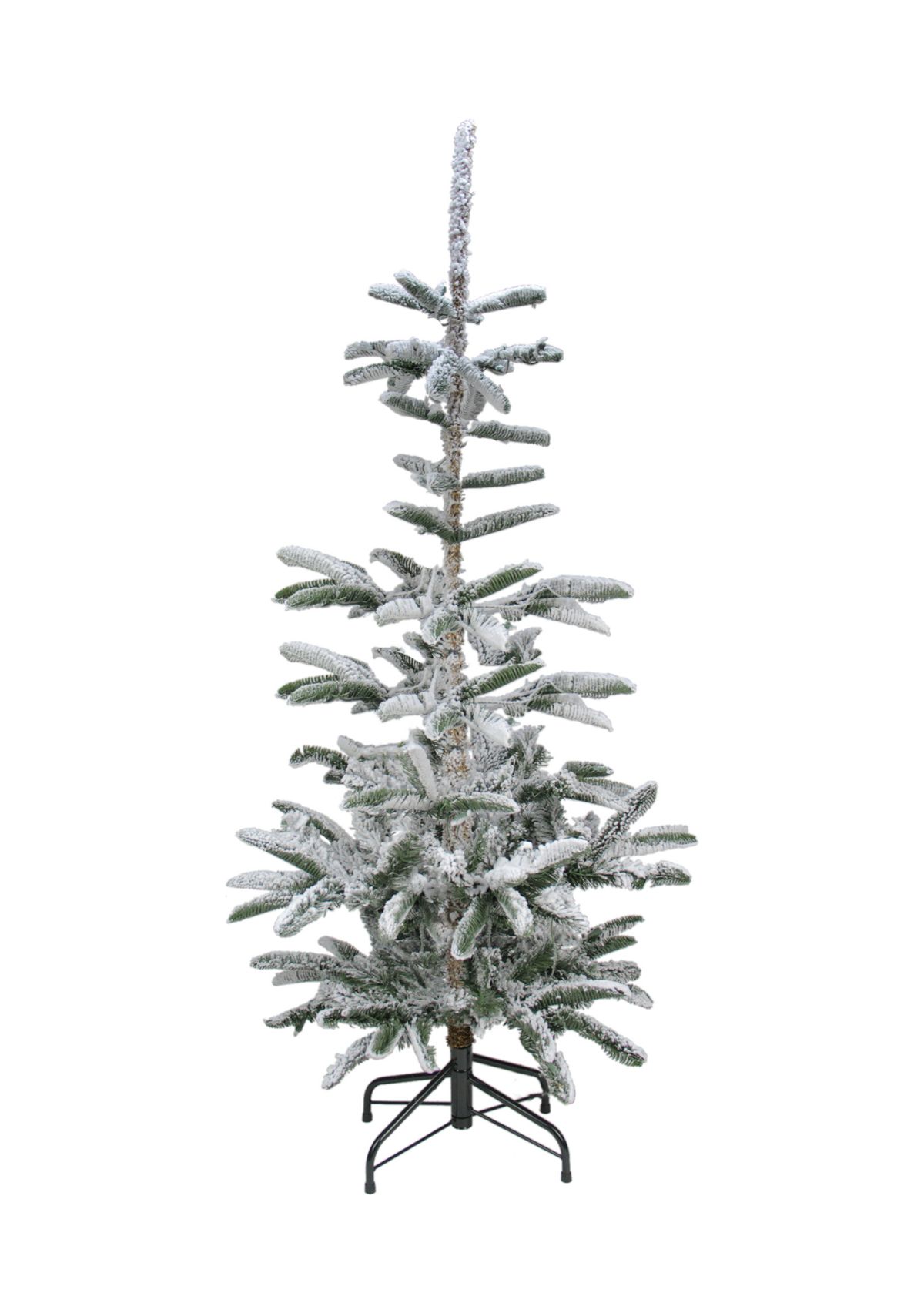 6.5 Green Slim Flocked Nordmann Fir Artificial Christmas Tree - Unlit