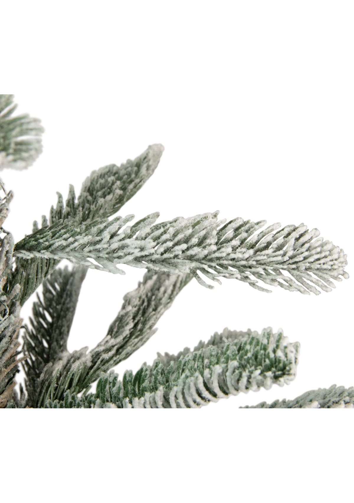 6.5 Green Slim Flocked Nordmann Fir Artificial Christmas Tree - Unlit