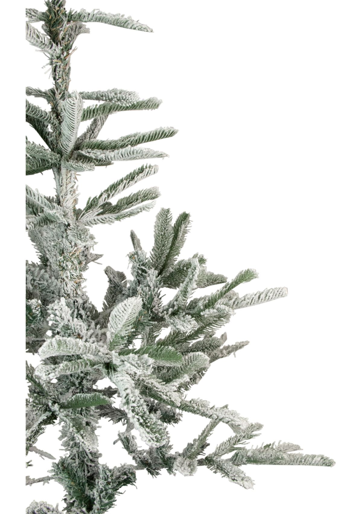 6.5 Green Slim Flocked Nordmann Fir Artificial Christmas Tree - Unlit