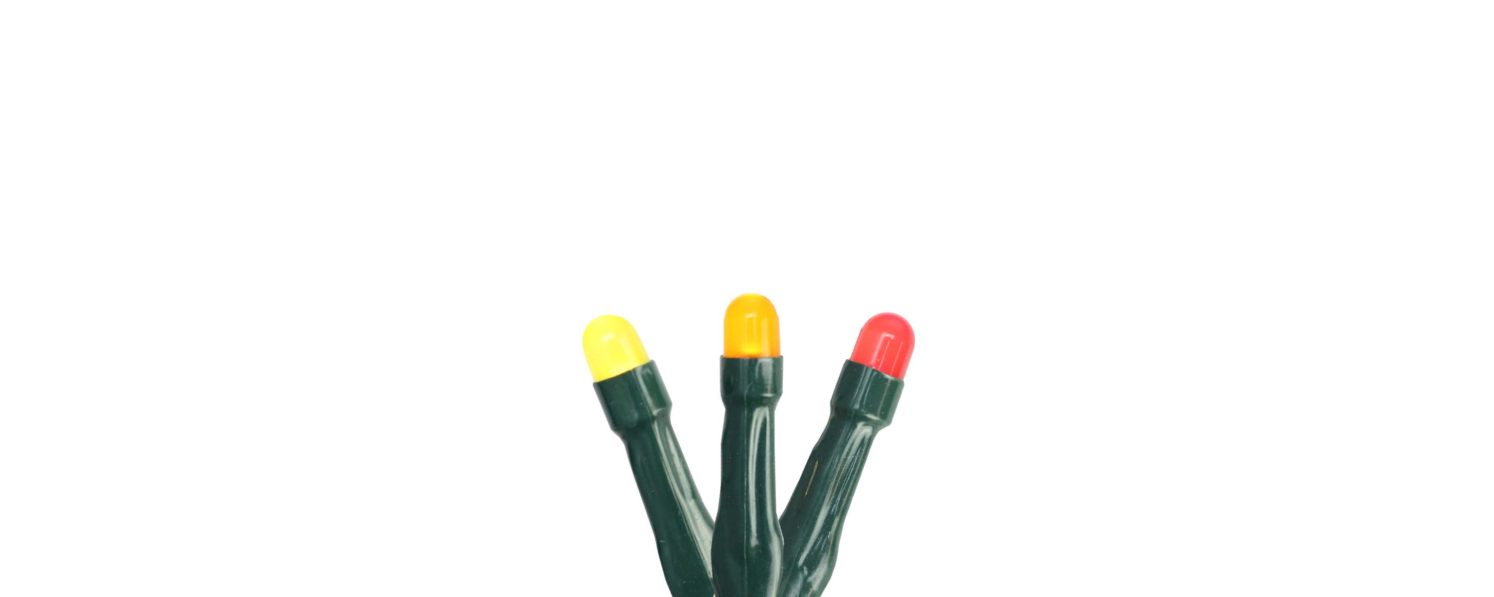 15 Orange and Yellow Micro LED Thanksgiving Lights - 5.7 ft Green Wire