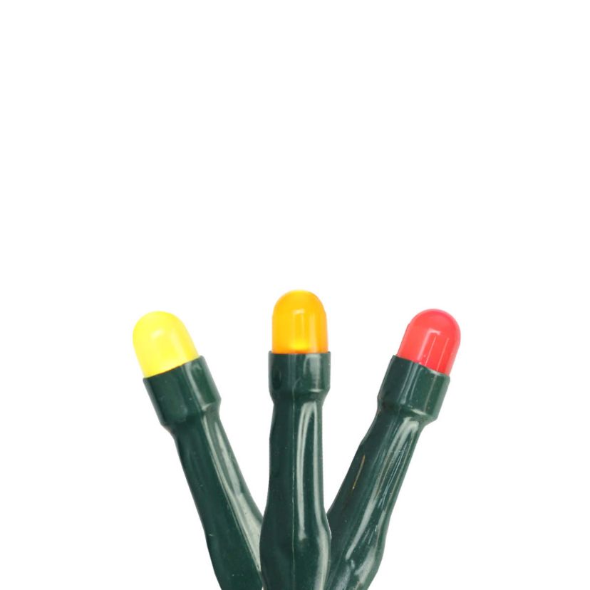 15 Orange and Yellow Micro LED Thanksgiving Lights - 5.7 ft Green Wire