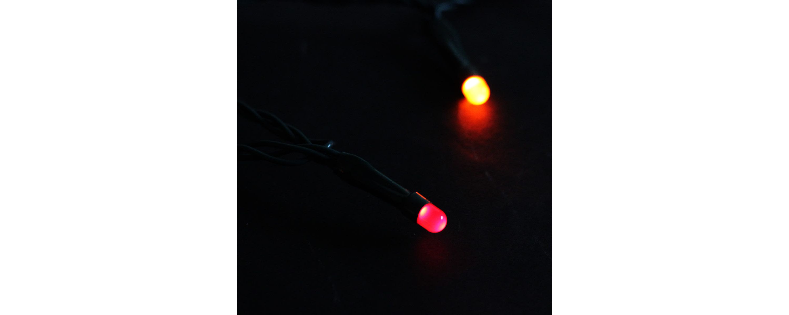 15 Orange and Yellow Micro LED Thanksgiving Lights - 5.7 ft Green Wire