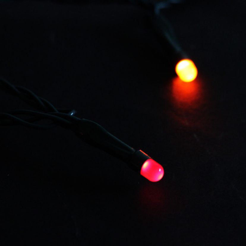 15 Orange and Yellow Micro LED Thanksgiving Lights - 5.7 ft Green Wire