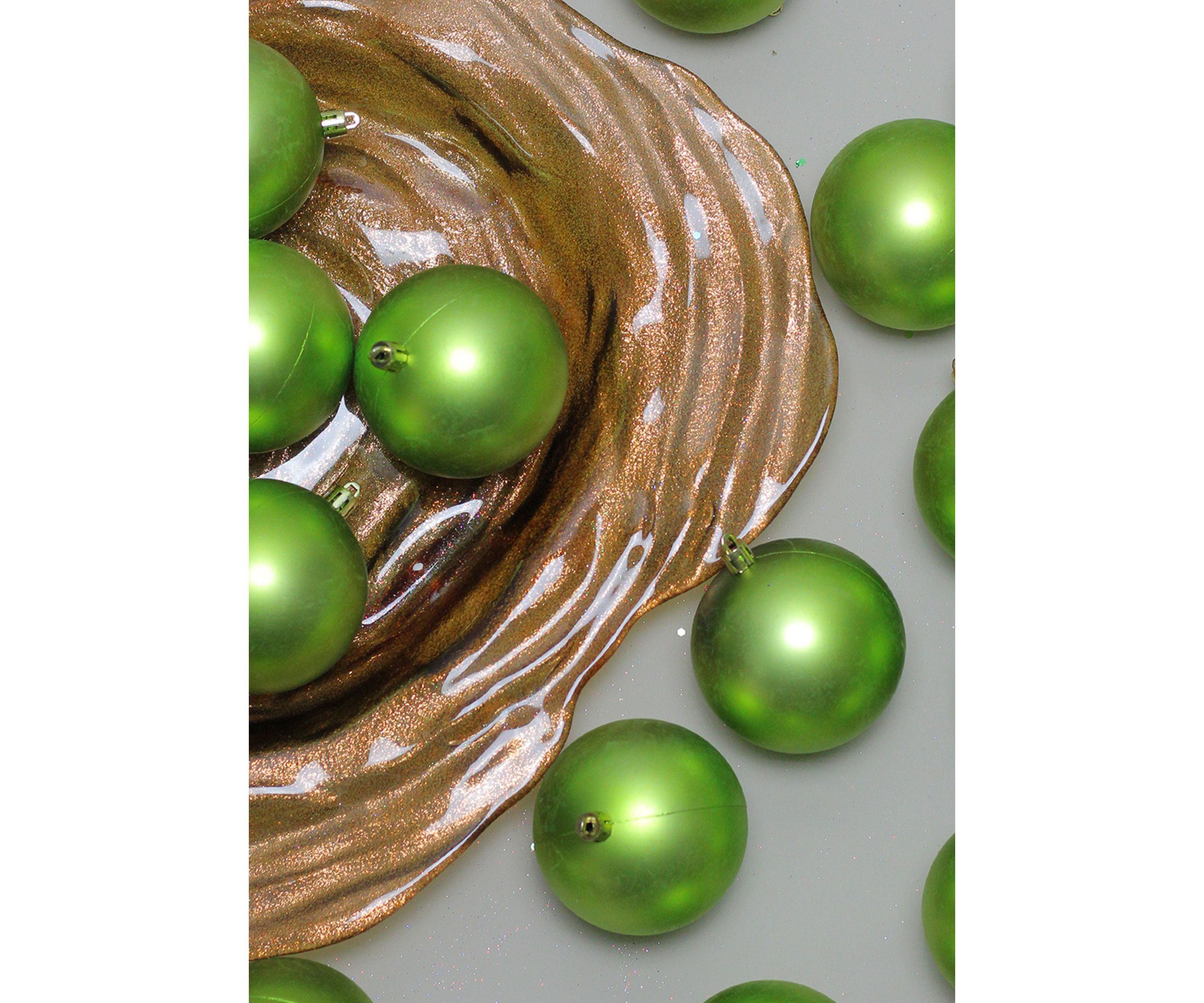 32ct Matte Kiwi Green Shatterproof Christmas Ball Ornaments 3.25Inch (80mm)