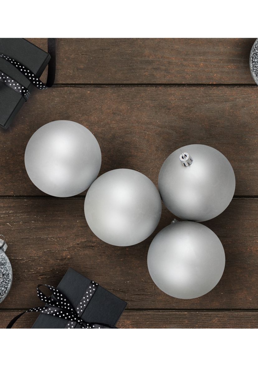 32ct Matte Silver Shatterproof Christmas Ball Ornaments 3.25Inch (80mm)