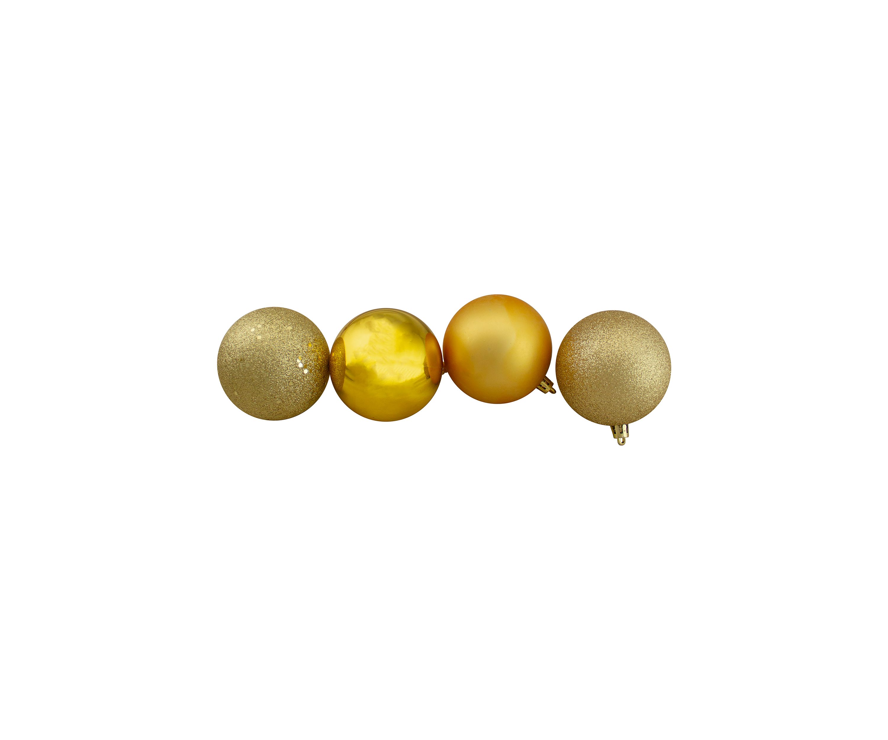 32ct Vegas Gold Shatterproof 4-Finish Christmas Ball Ornaments 3.25Inch (80mm)