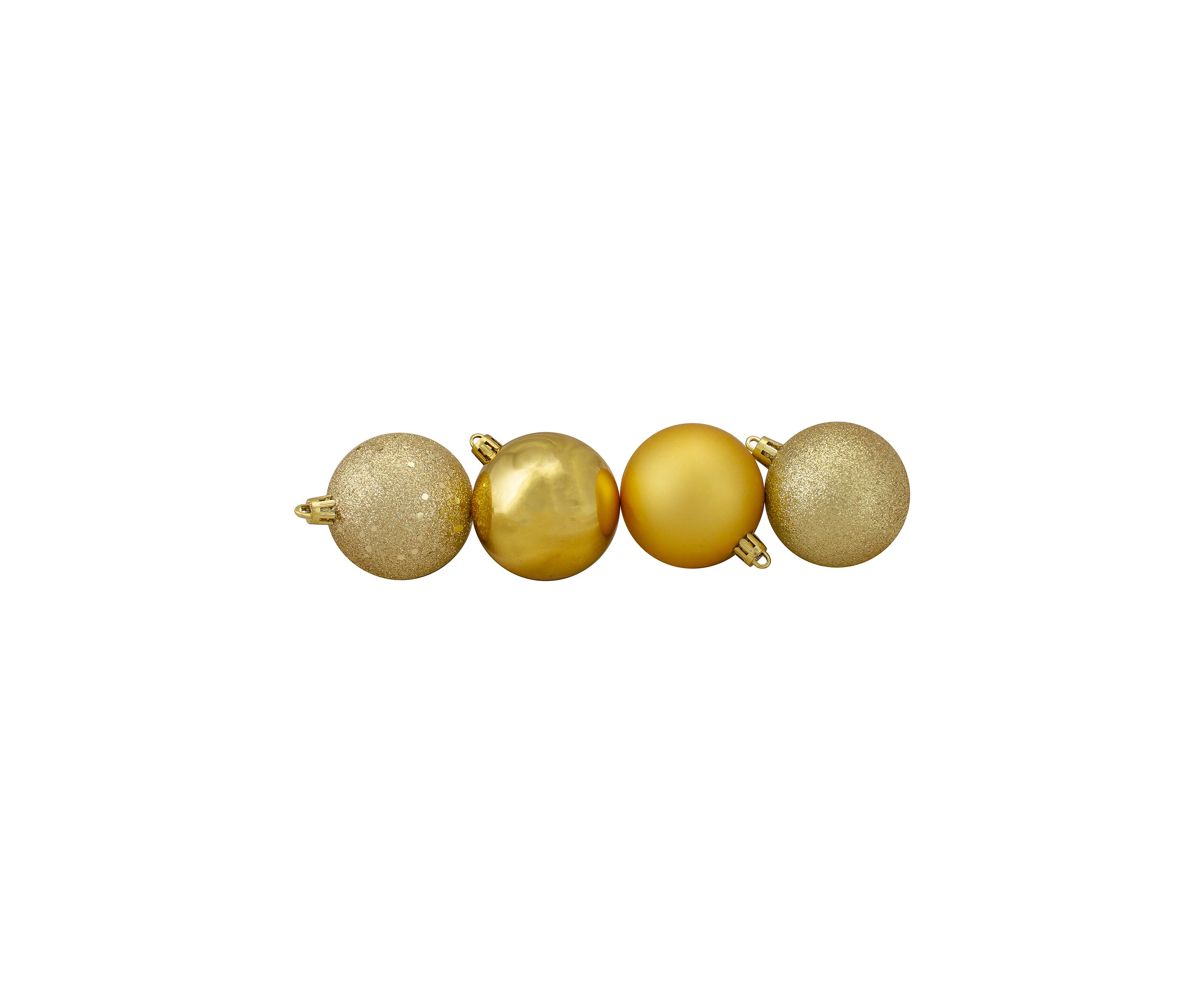 60ct Vegas Gold Shatterproof 4 Finish Christmas Ball Ornaments 2.5Inch (60mm)