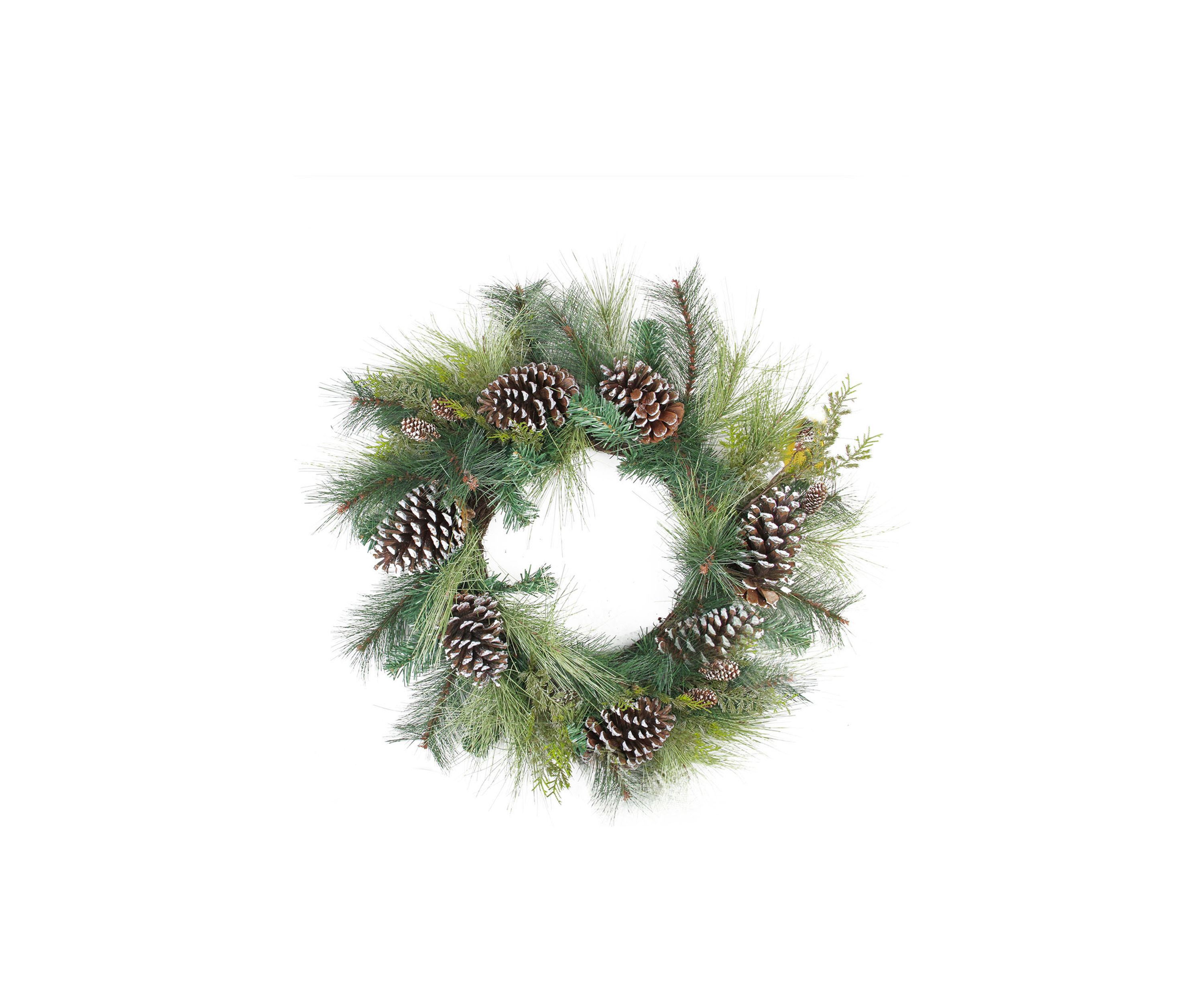 Mixed Long Needle Pine and Pine Cone Artificial Christmas Wreath - 28-Inch  Unlit