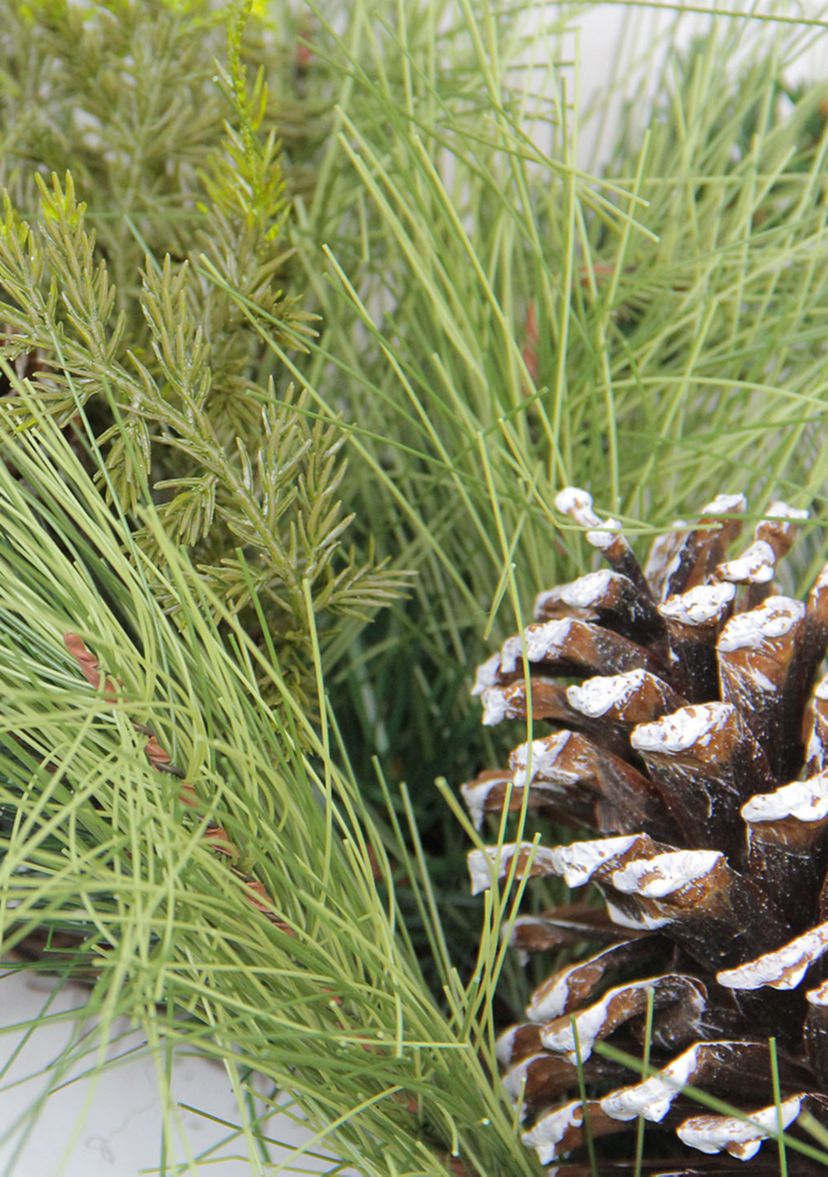 Mixed Long Needle Pine and Pine Cone Artificial Christmas Wreath - 28-Inch  Unlit