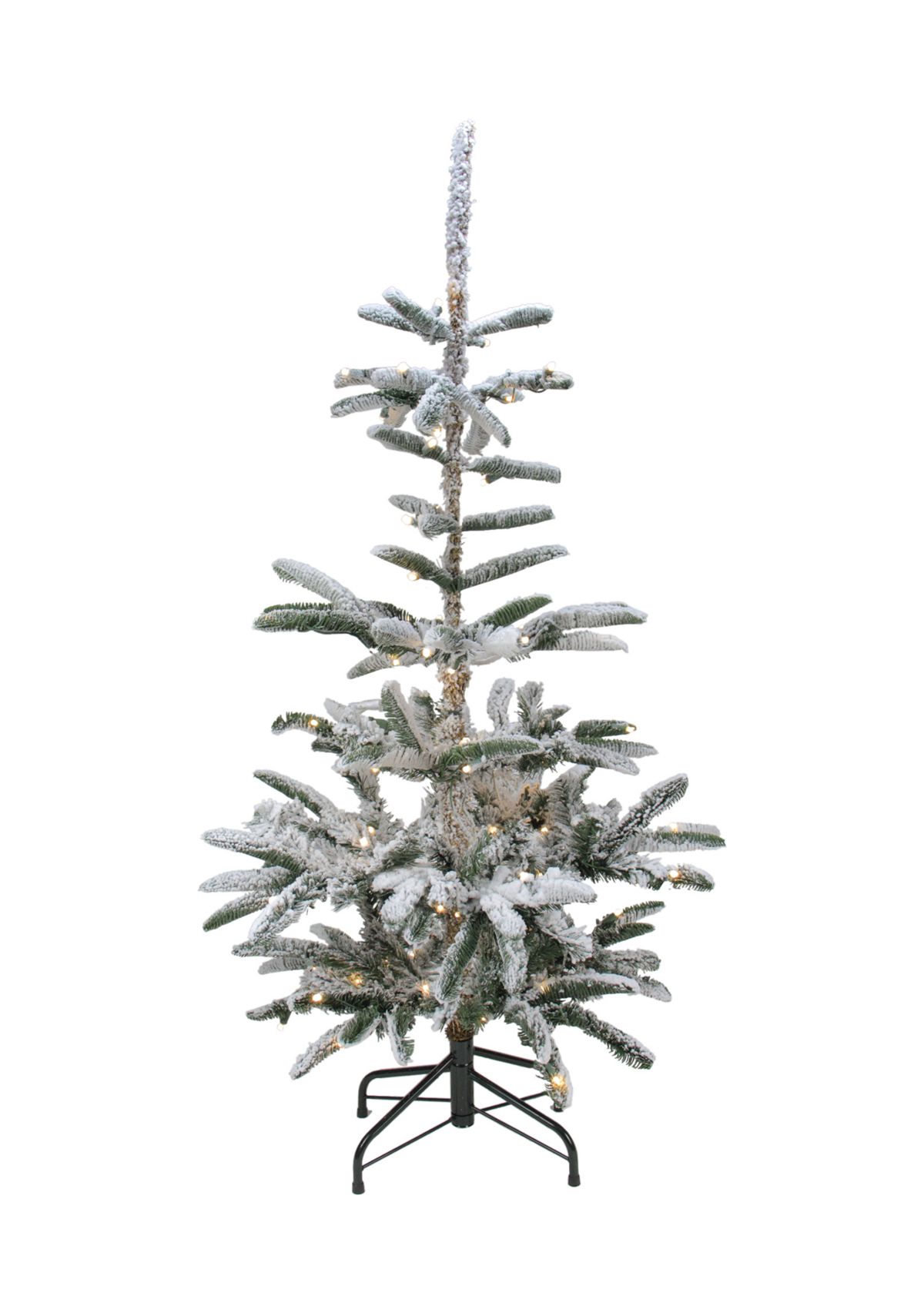 9 Pre-Lit Green Flocked Nordmann Fir Artificial Christmas Tree - Warm Clear LED Lights