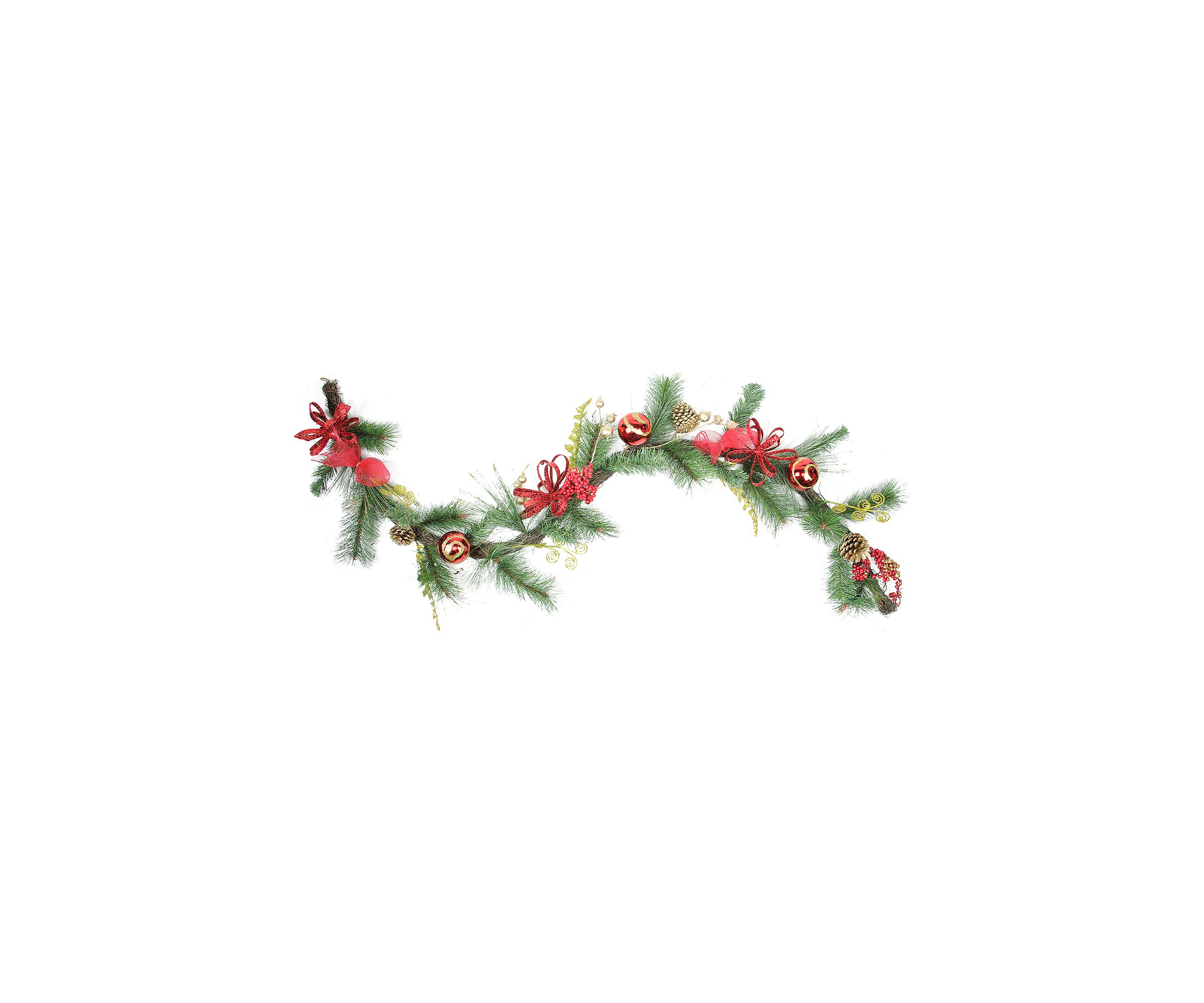 6 x 10Inch Pinecone Artificial Christmas Garland - Unlit