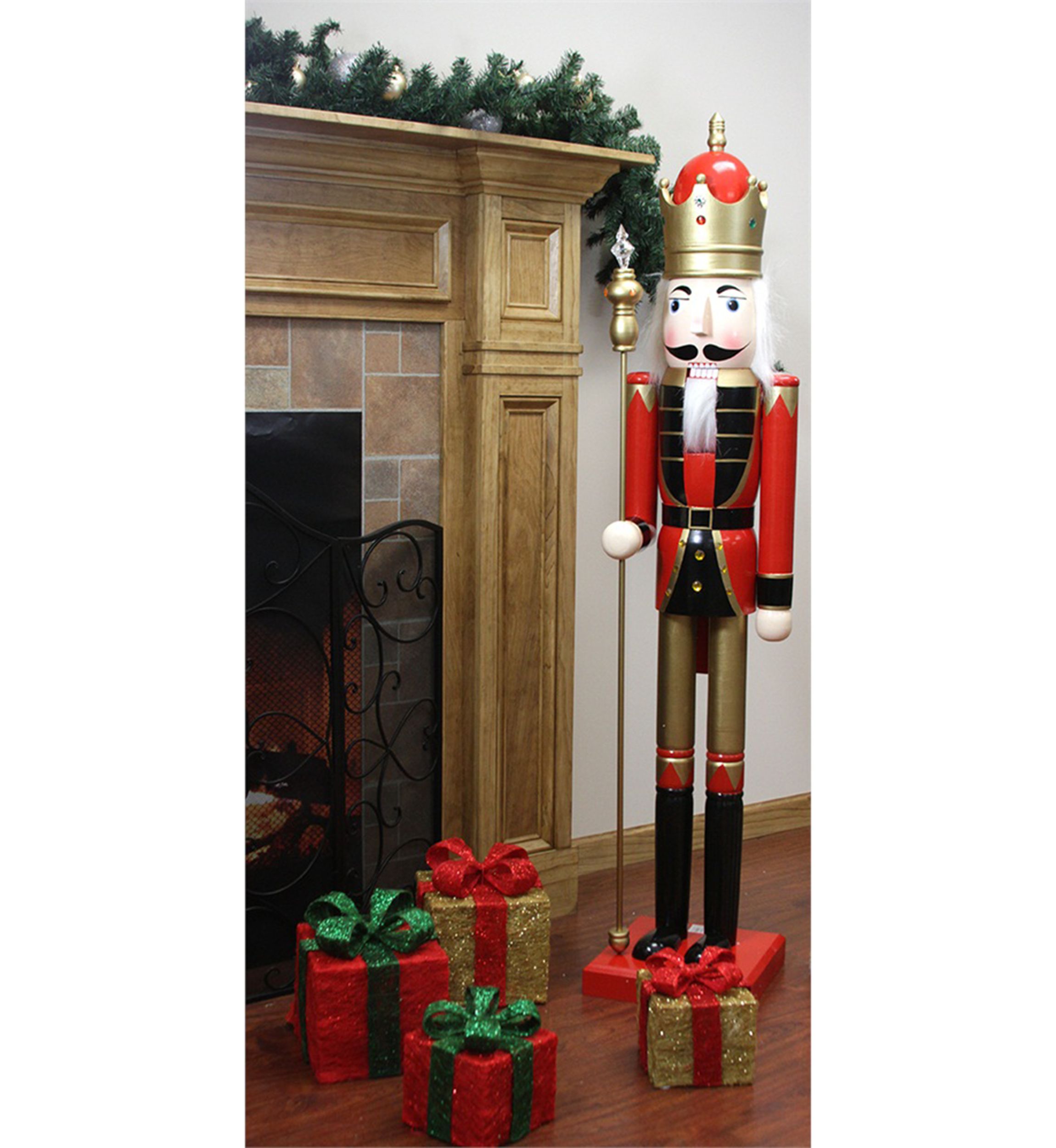 5 Red and White Commercial Size Christmas Nutcracker with Scepter
