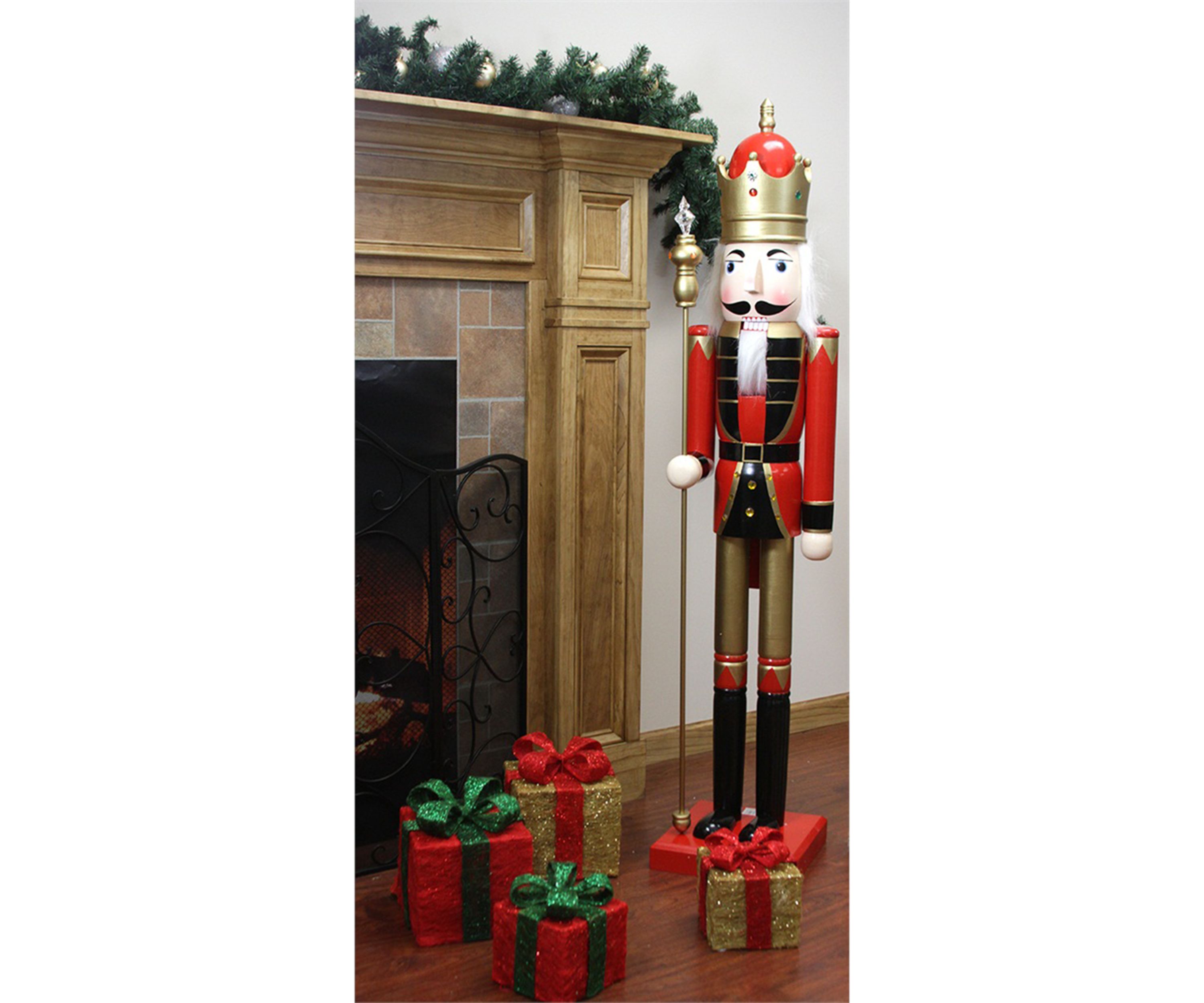 5 Red and White Commercial Size Christmas Nutcracker with Scepter