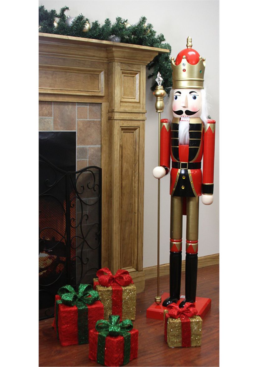 5 Red and White Commercial Size Christmas Nutcracker with Scepter
