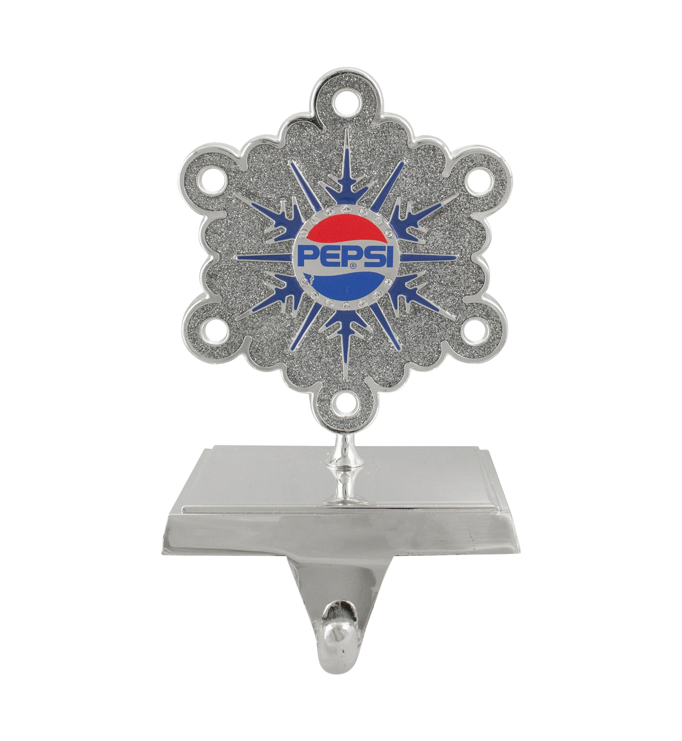 6.5Inch Silver and Blue InchPEPSIInch Snowflake Christmas Stocking Holder