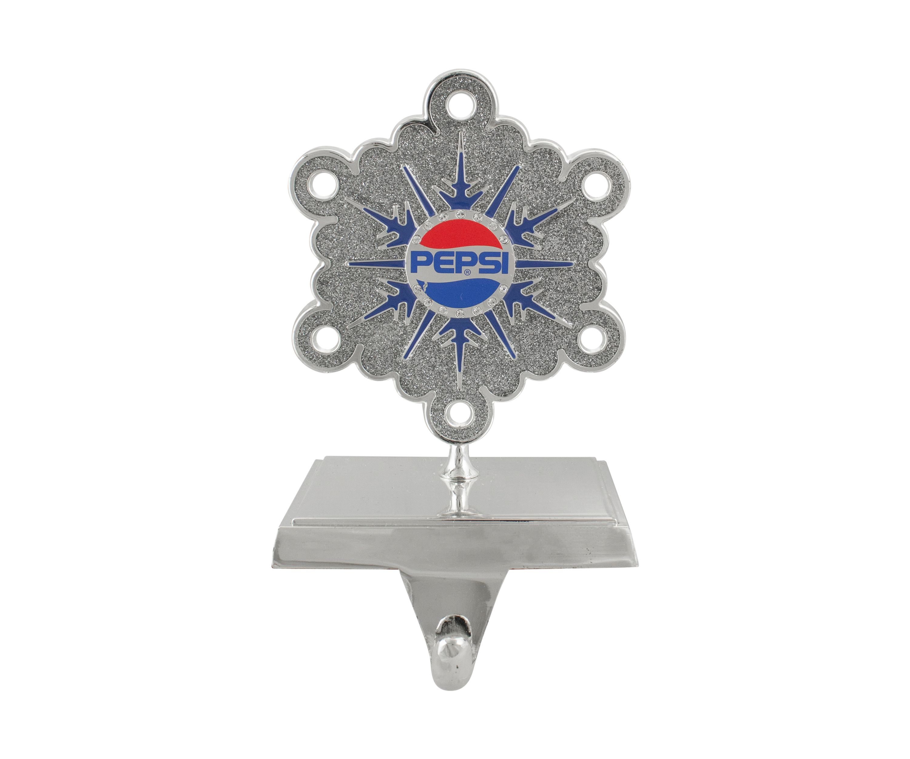 6.5Inch Silver and Blue InchPEPSIInch Snowflake Christmas Stocking Holder