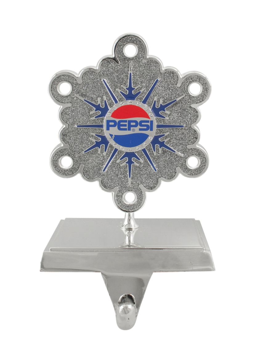 6.5Inch Silver and Blue InchPEPSIInch Snowflake Christmas Stocking Holder