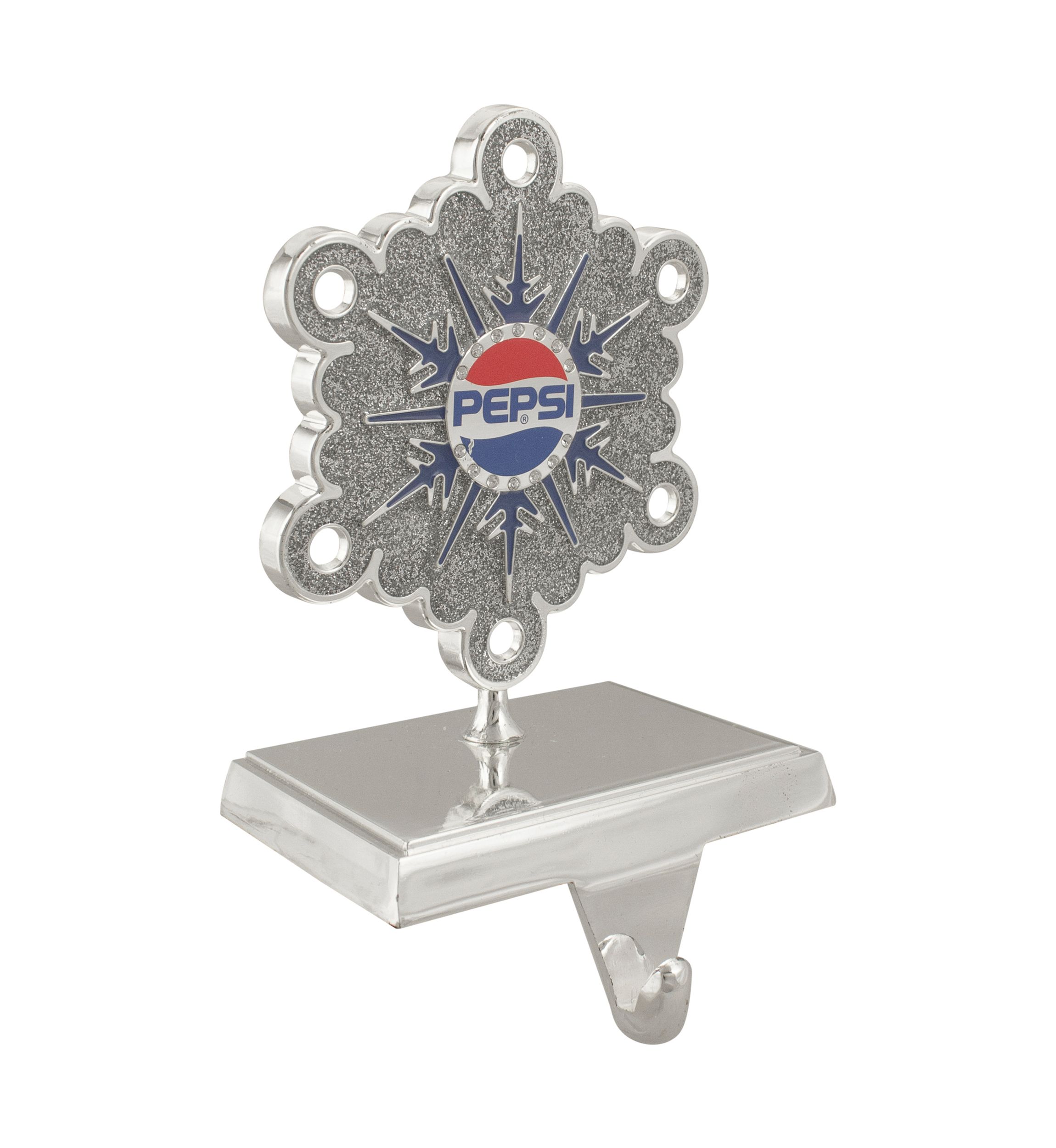 6.5Inch Silver and Blue InchPEPSIInch Snowflake Christmas Stocking Holder