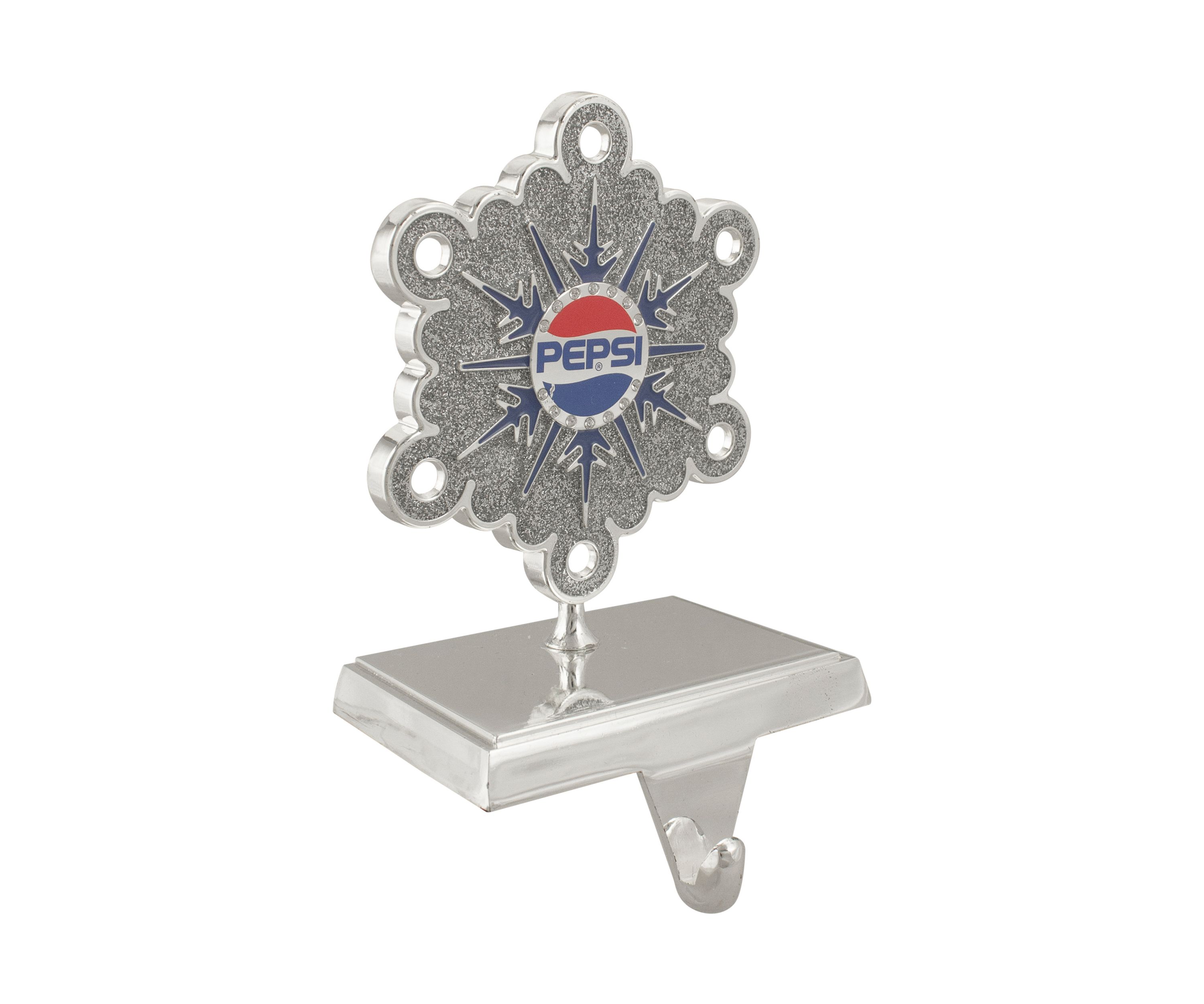 6.5Inch Silver and Blue InchPEPSIInch Snowflake Christmas Stocking Holder
