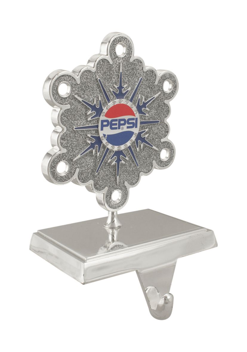 6.5Inch Silver and Blue InchPEPSIInch Snowflake Christmas Stocking Holder
