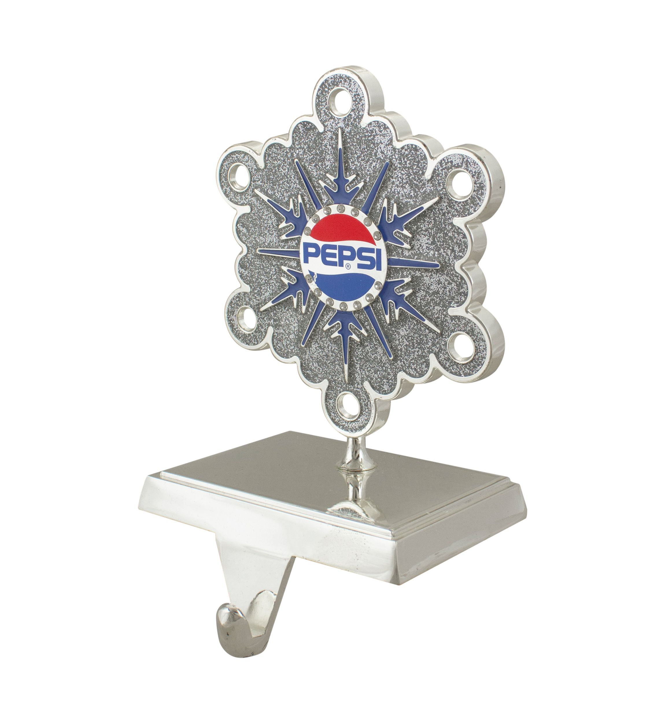 6.5Inch Silver and Blue InchPEPSIInch Snowflake Christmas Stocking Holder