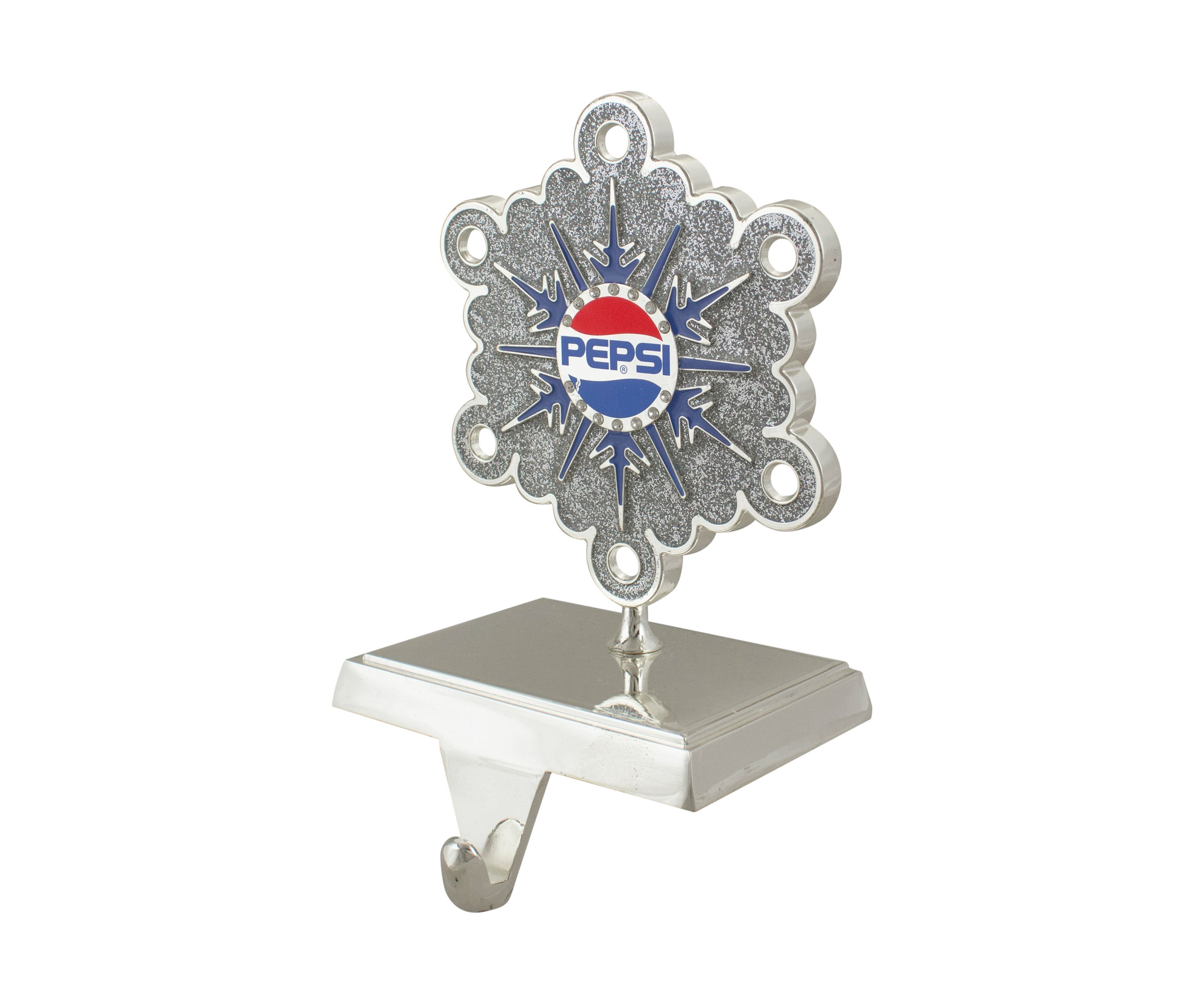 6.5Inch Silver and Blue InchPEPSIInch Snowflake Christmas Stocking Holder