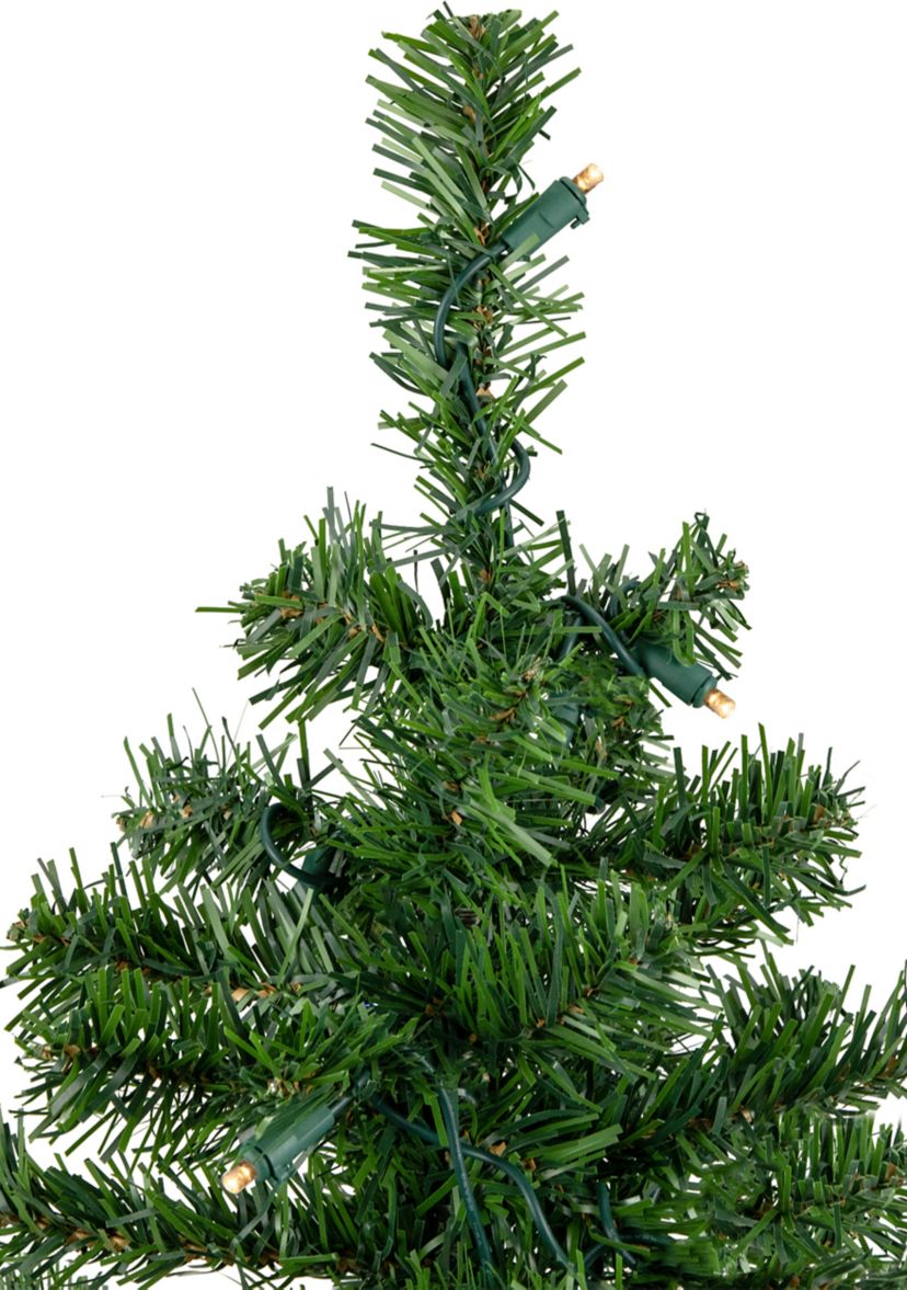 18Inch Pre-Lit Two-Tone Green Pine Artificial Christmas Tree in Burlap  Clear LED Lights