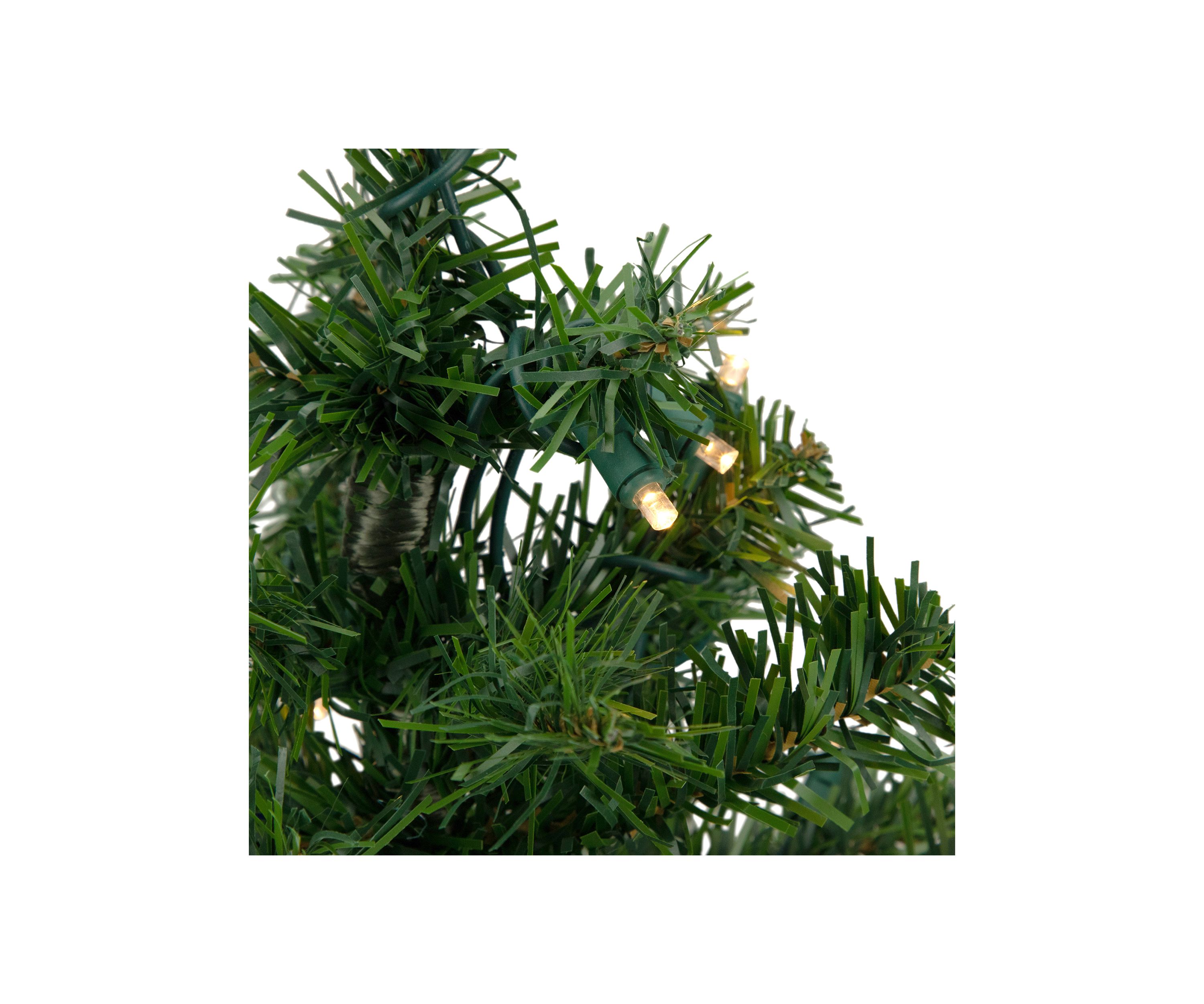 18Inch Pre-Lit Two-Tone Green Pine Artificial Christmas Tree in Burlap  Clear LED Lights