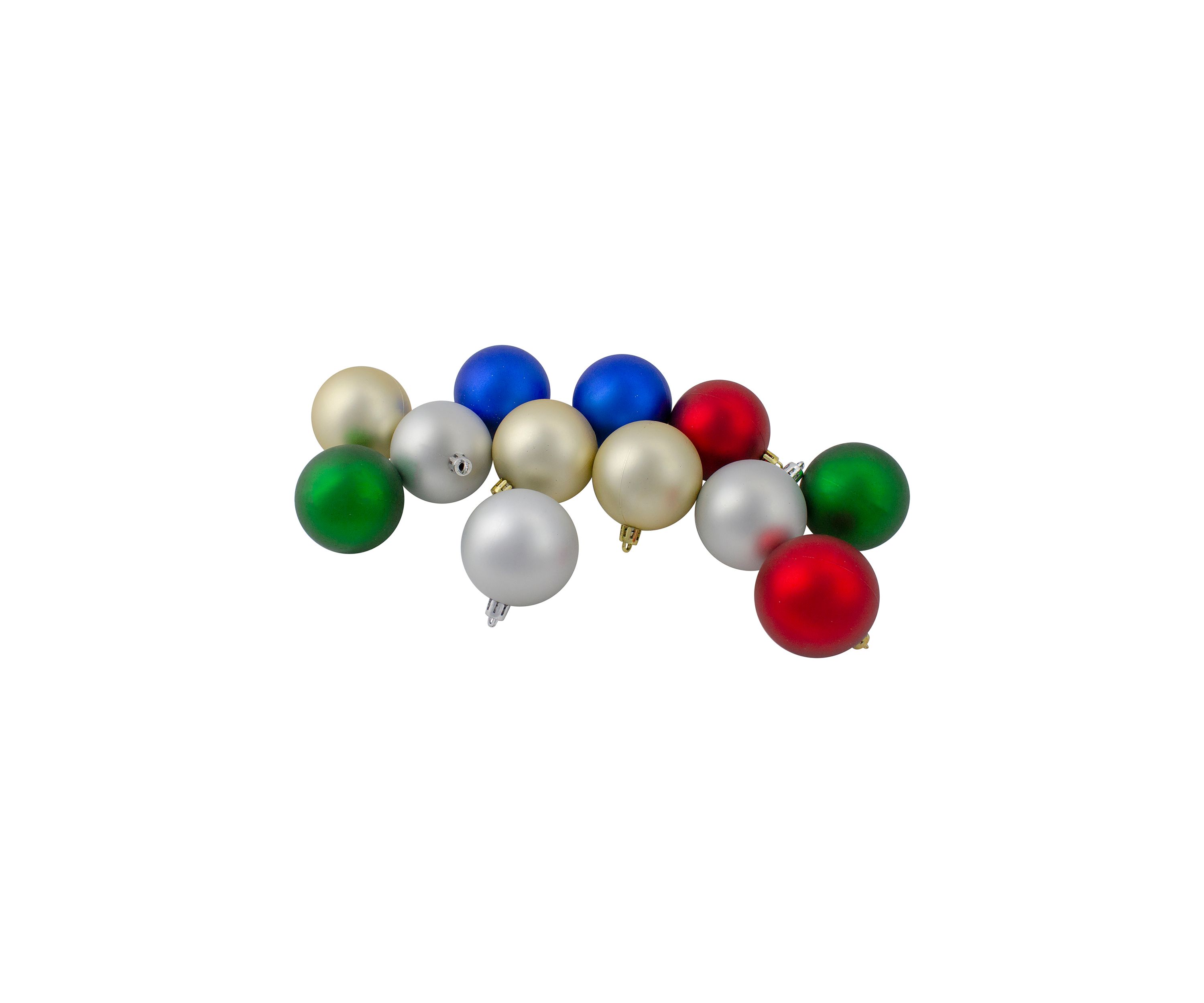 24ct Multi-Color Shatterproof 2-Finish Christmas Ball Ornaments 2.5Inch (60mm)